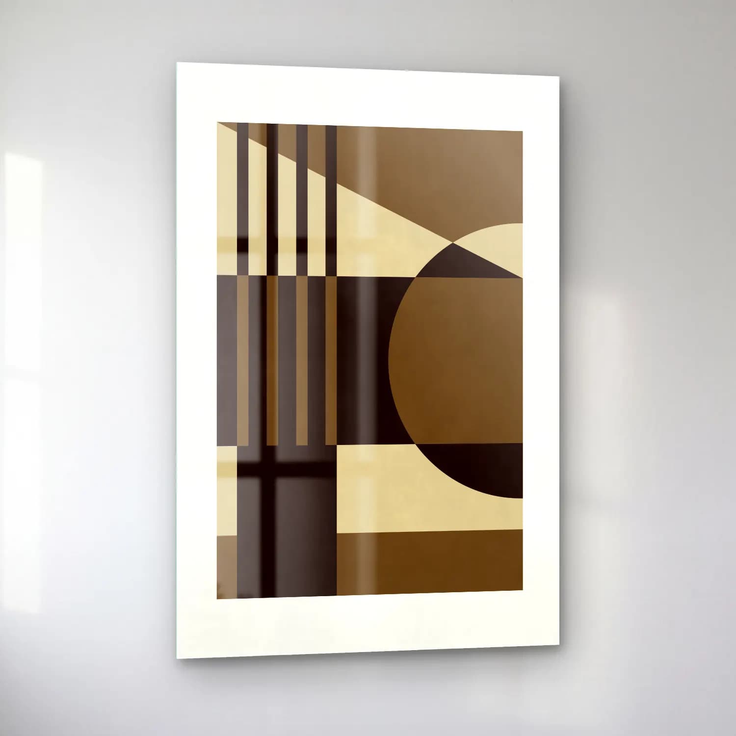 Bauhaus Geometrik Daireler No. 46 cam tablo — sol açıdan görünüm