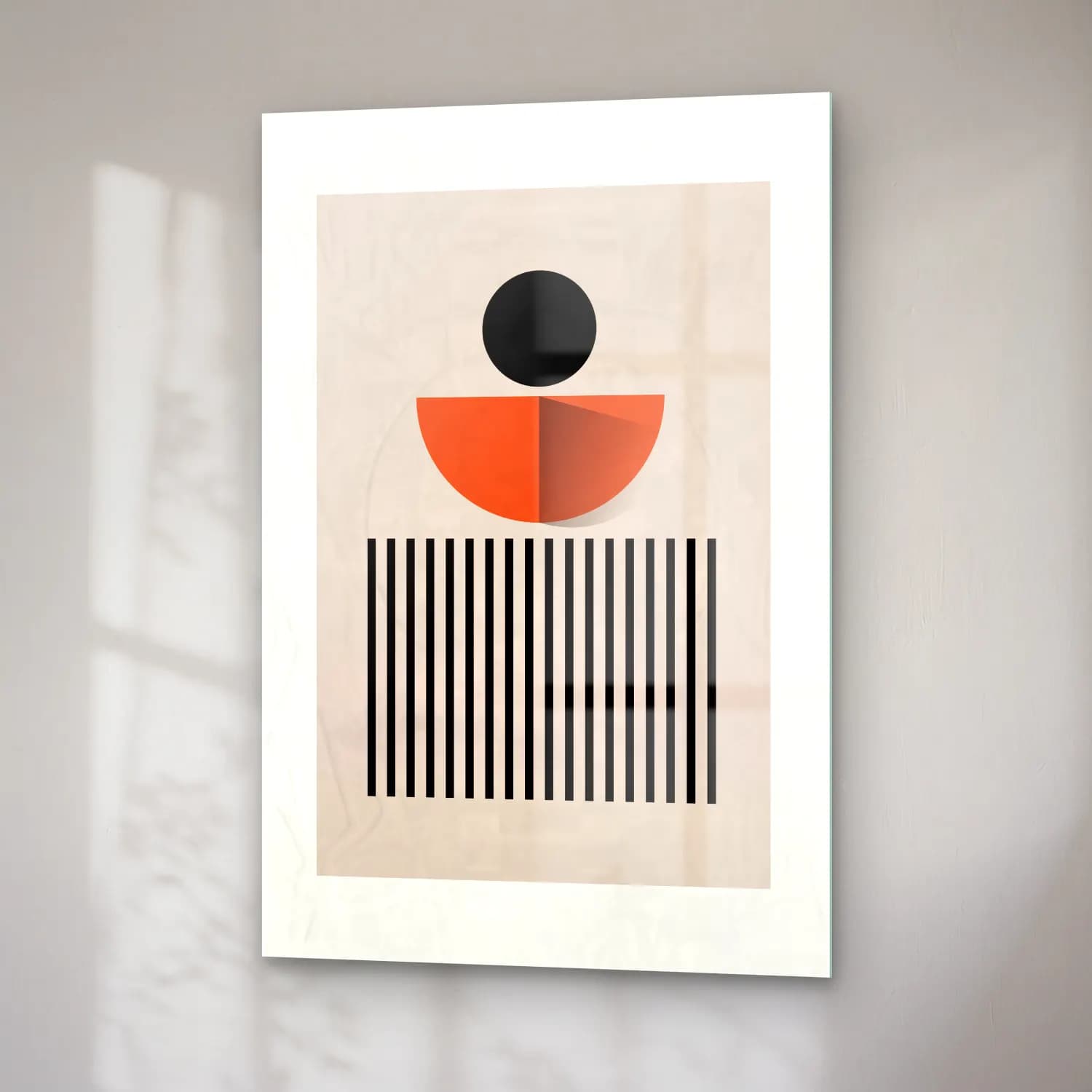 Bauhaus Geometrik Daireler No. 47 cam tablo — sağ açıdan görünüm