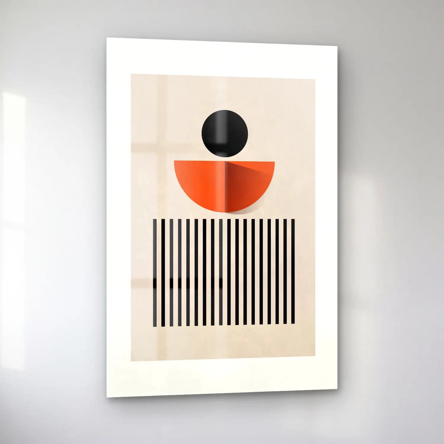 Bauhaus Geometrik Daireler No. 47 cam tablo — sol açıdan görünüm