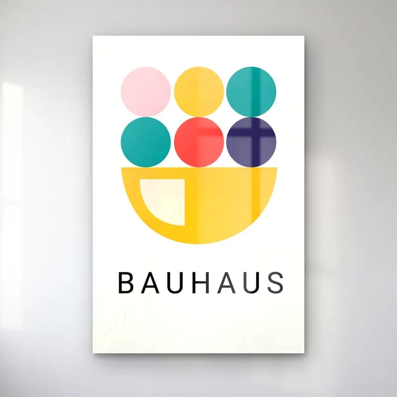 Bauhaus Soyut Formlar No. 10 cam tablo — Bauhaus Soyut Formlar No. 10 — bauhaus soyut formlar