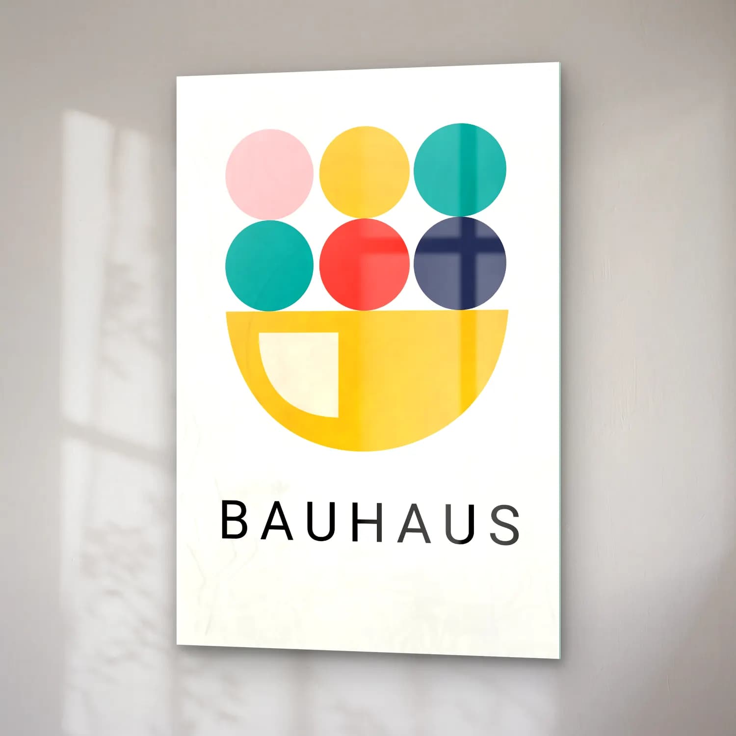 Bauhaus Soyut Formlar No. 10 cam tablo — sağ açıdan görünüm