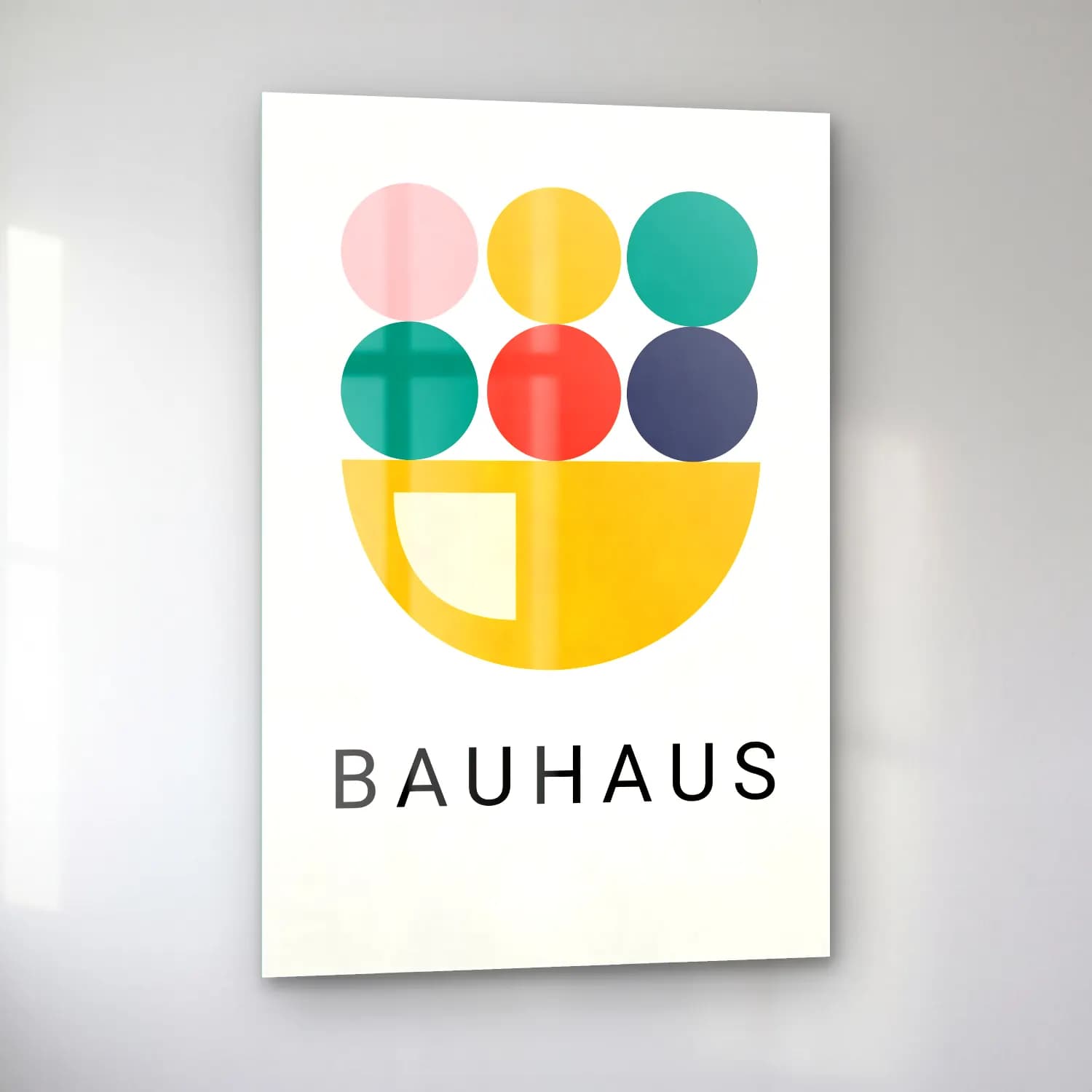 Bauhaus Soyut Formlar No. 10 cam tablo — sol açıdan görünüm