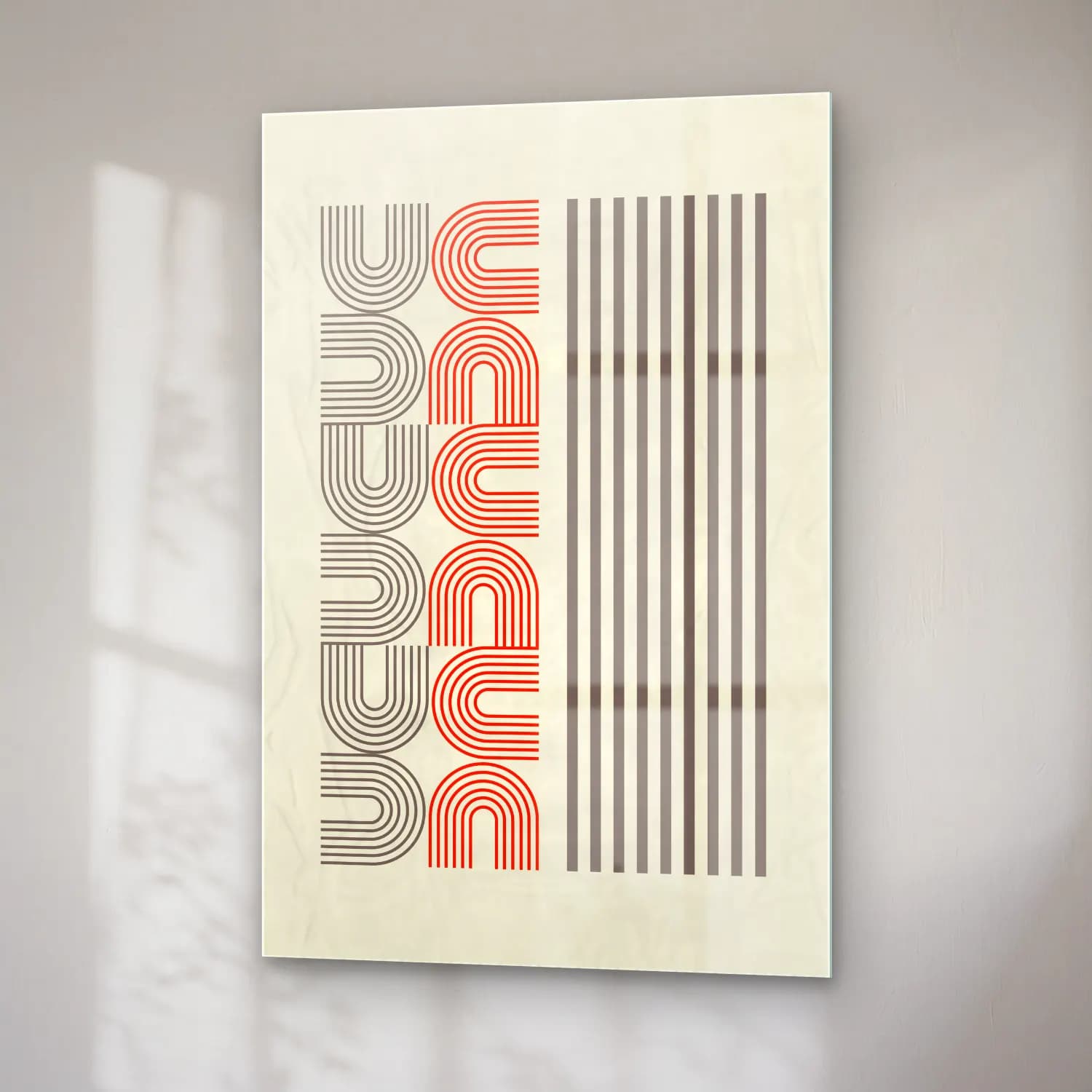Bauhaus Geometrik Daireler No. 48 cam tablo — sağ açıdan görünüm