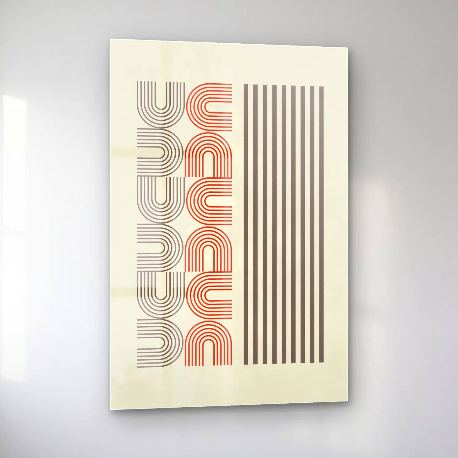 Bauhaus Geometrik Daireler No. 48 cam tablo — sol açıdan görünüm