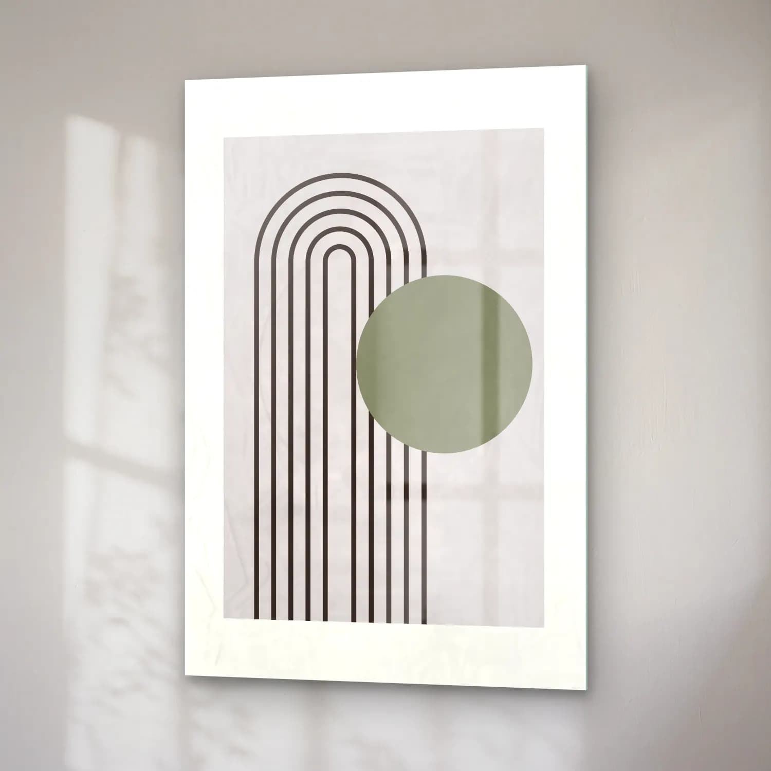Bauhaus Geometrik Daireler No. 49 cam tablo — sağ açıdan görünüm