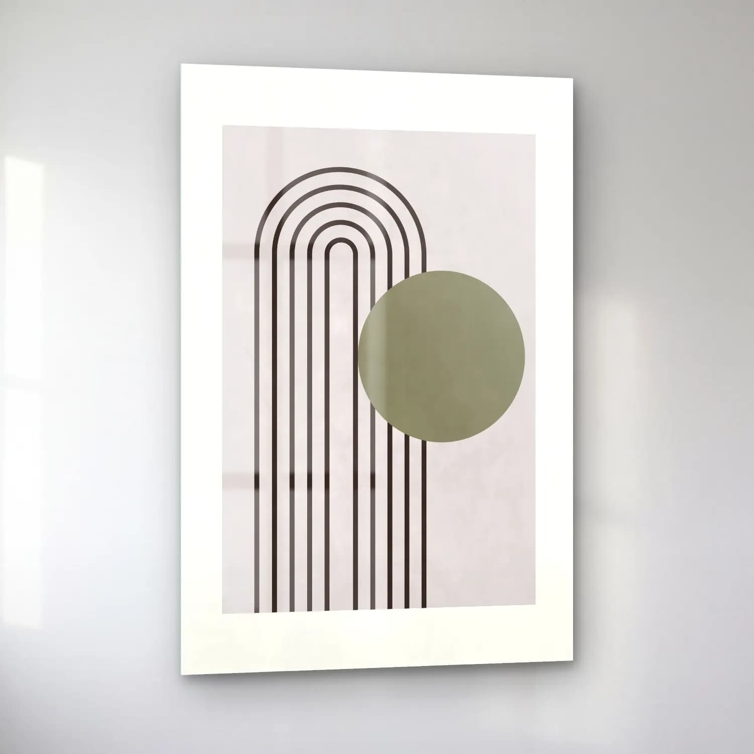 Bauhaus Geometrik Daireler No. 49 cam tablo — sol açıdan görünüm