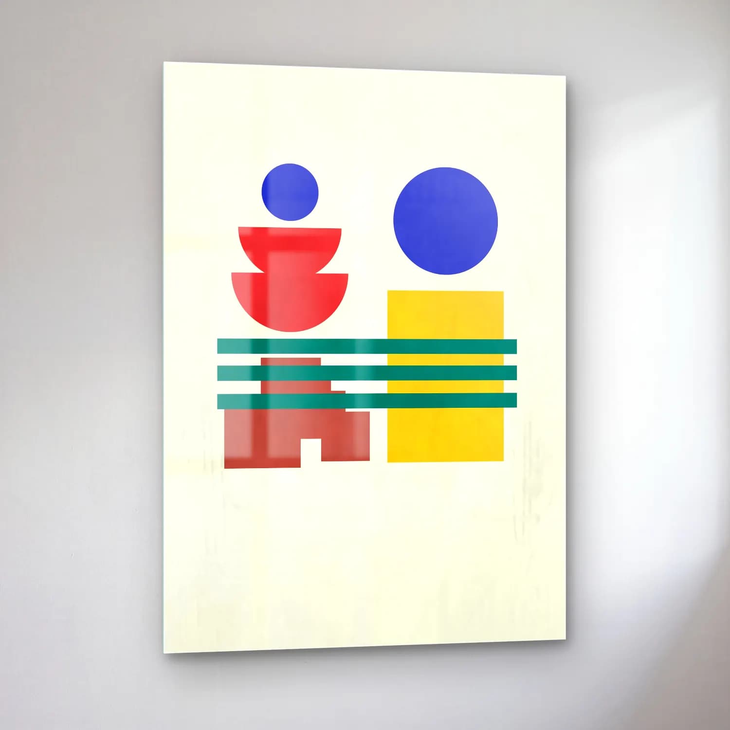 Bauhaus Soyut Formlar No. 11 cam tablo — sol açıdan görünüm