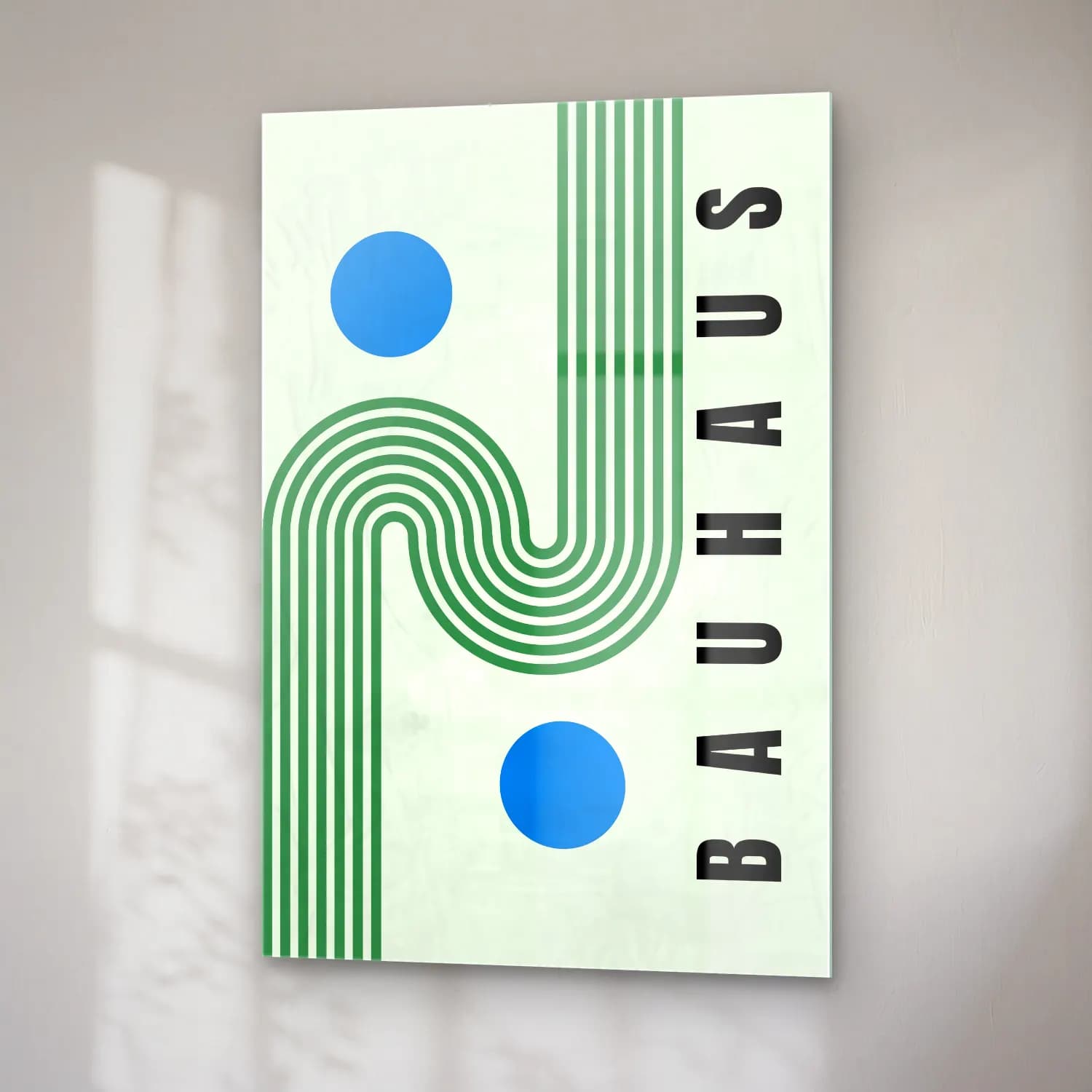 Bauhaus Geometrik Daireler No. 50 cam tablo — sağ açıdan görünüm