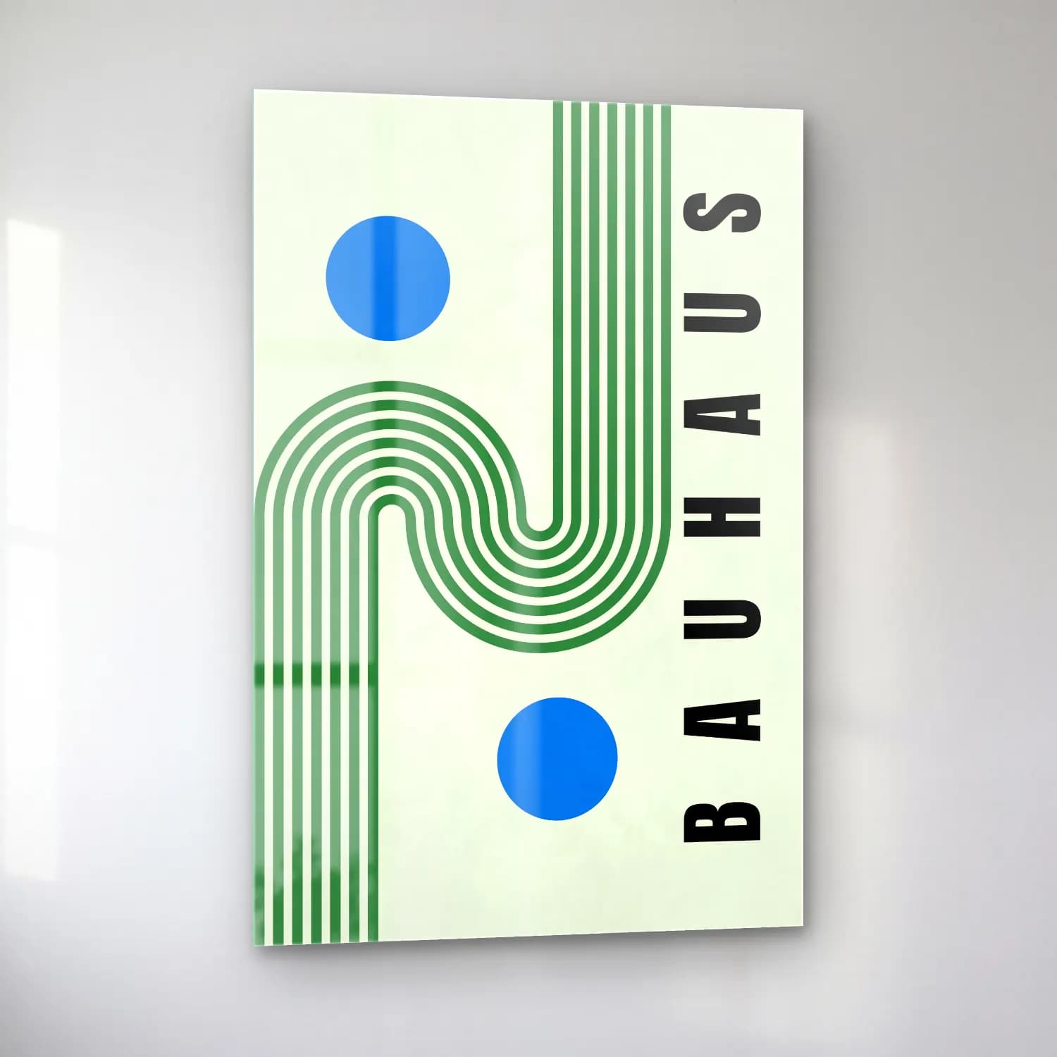 Bauhaus Geometrik Daireler No. 50 cam tablo — sol açıdan görünüm