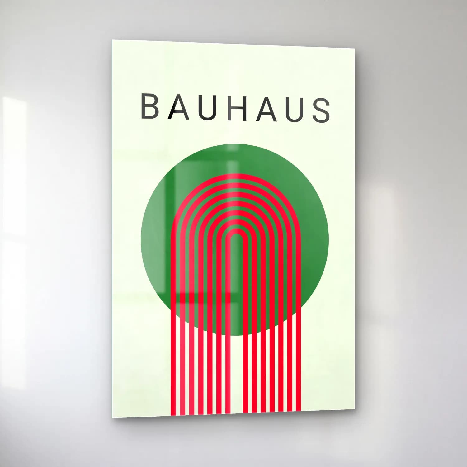 Bauhaus Soyut Kemer No. 17 cam tablo — sol açıdan görünüm
