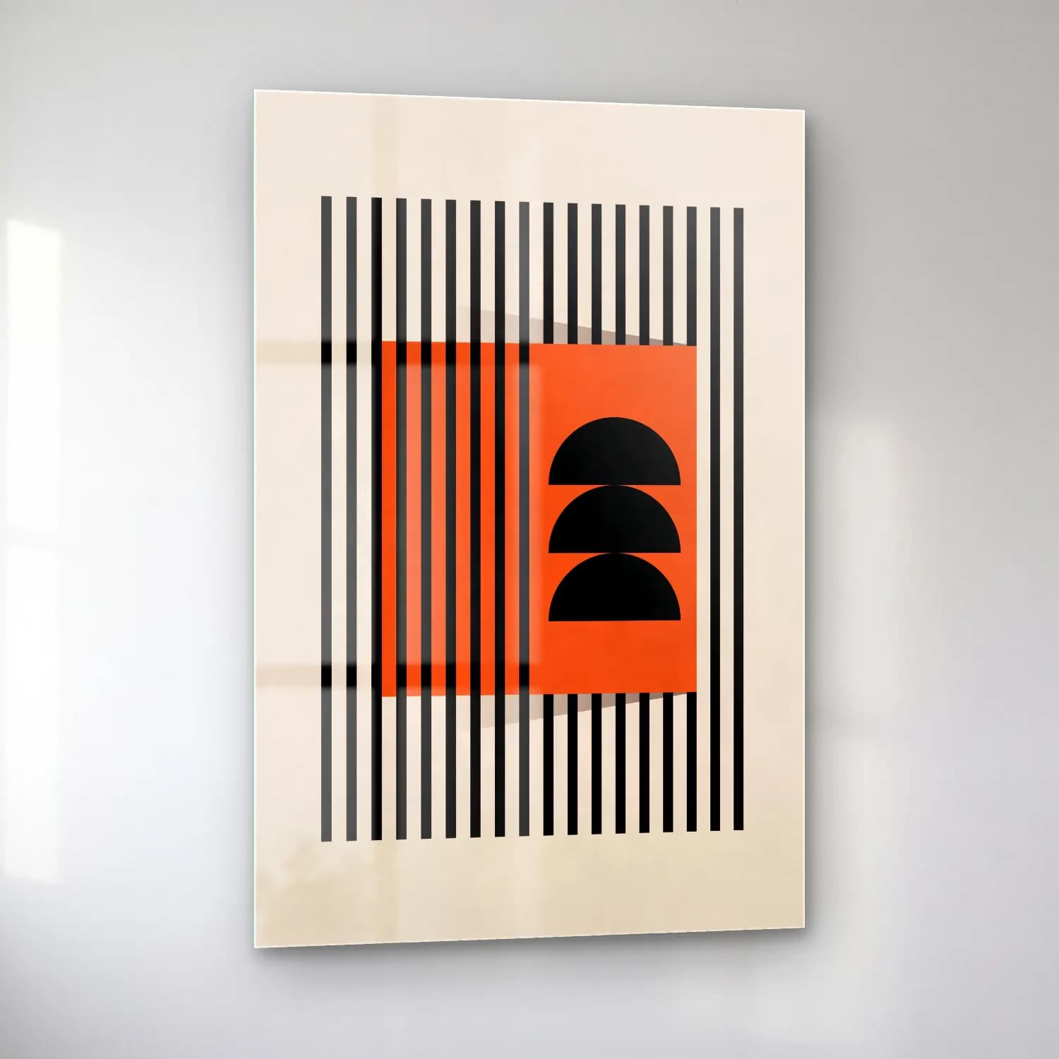 Bauhaus Soyut Kemer No. 18 cam tablo — sol açıdan görünüm