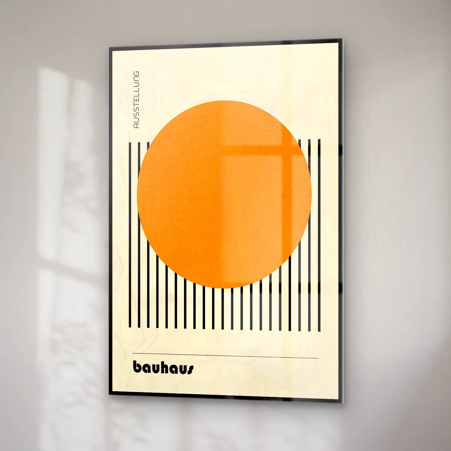 Bauhaus Geometrik Daireler No. 52 cam tablo — sağ açıdan görünüm