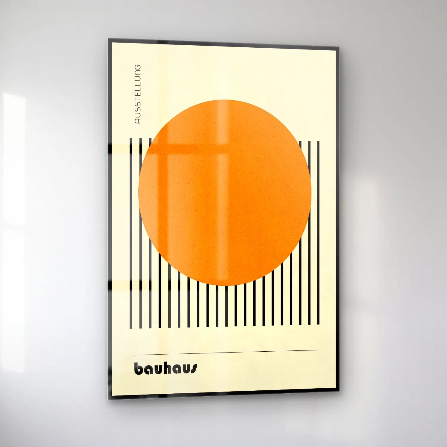 Bauhaus Geometrik Daireler No. 52 cam tablo — sol açıdan görünüm