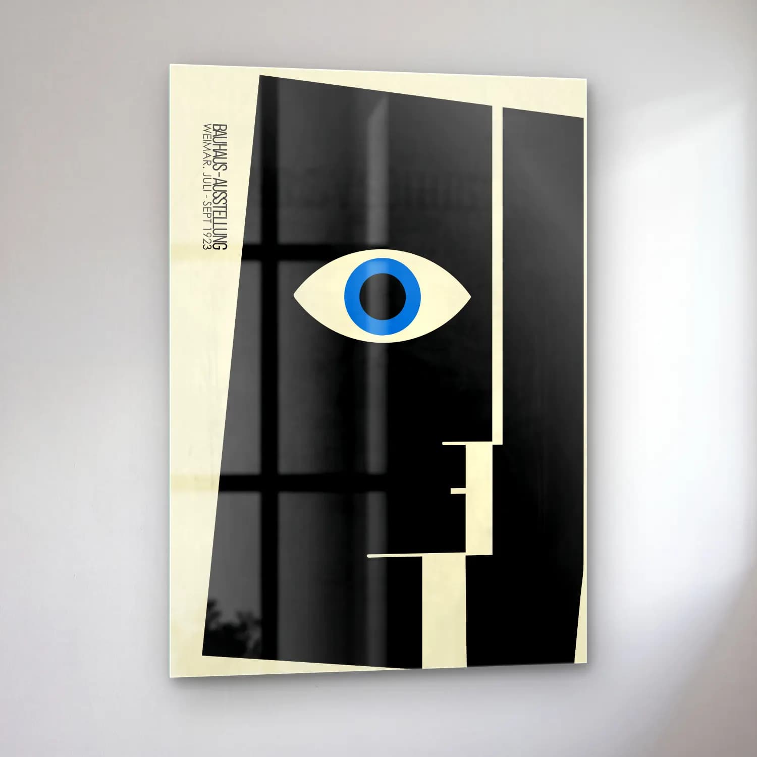 Bauhaus Soyut Yüz No. 10 cam tablo — sol açıdan görünüm