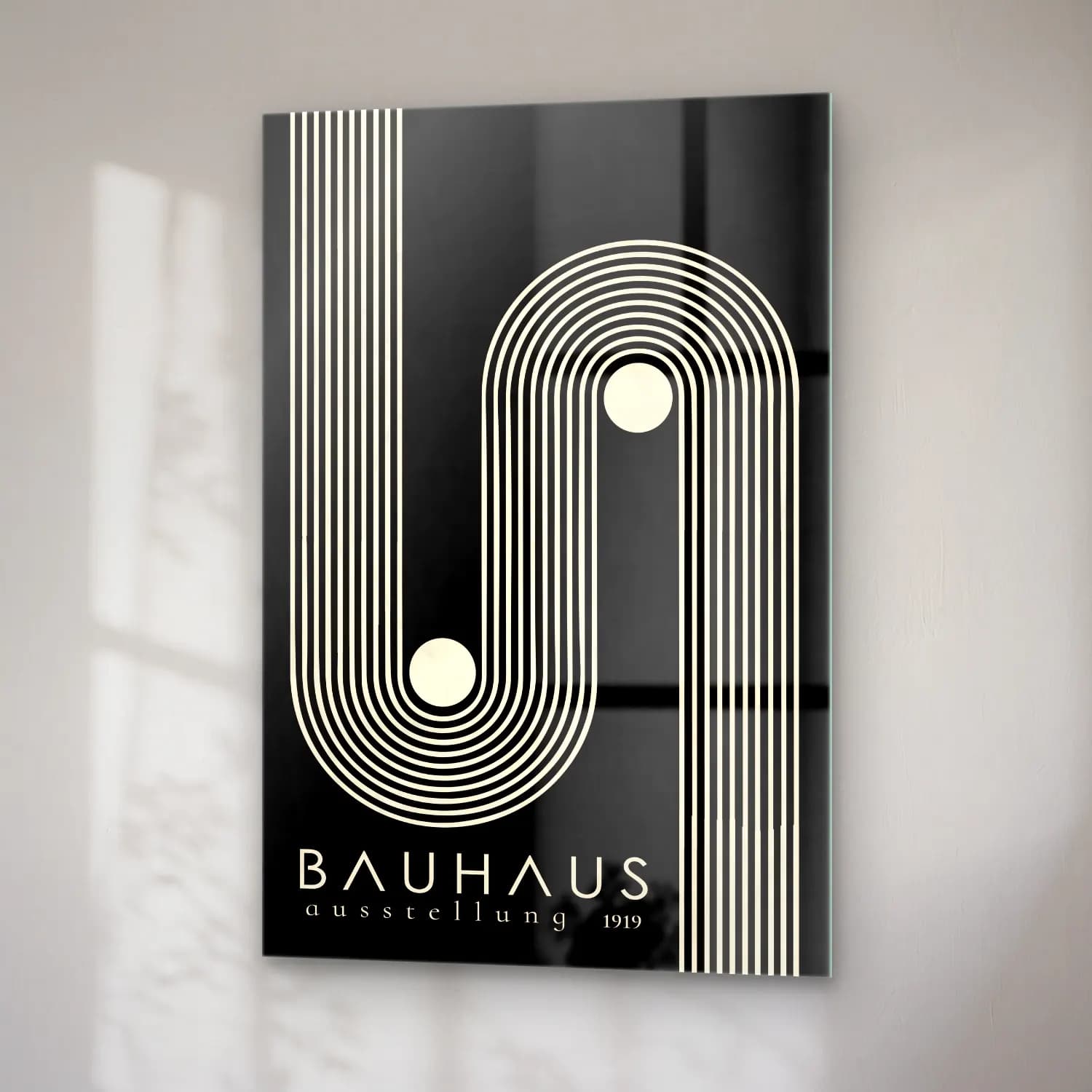 Bauhaus Soyut Kemer No. 20 cam tablo — sağ açıdan görünüm