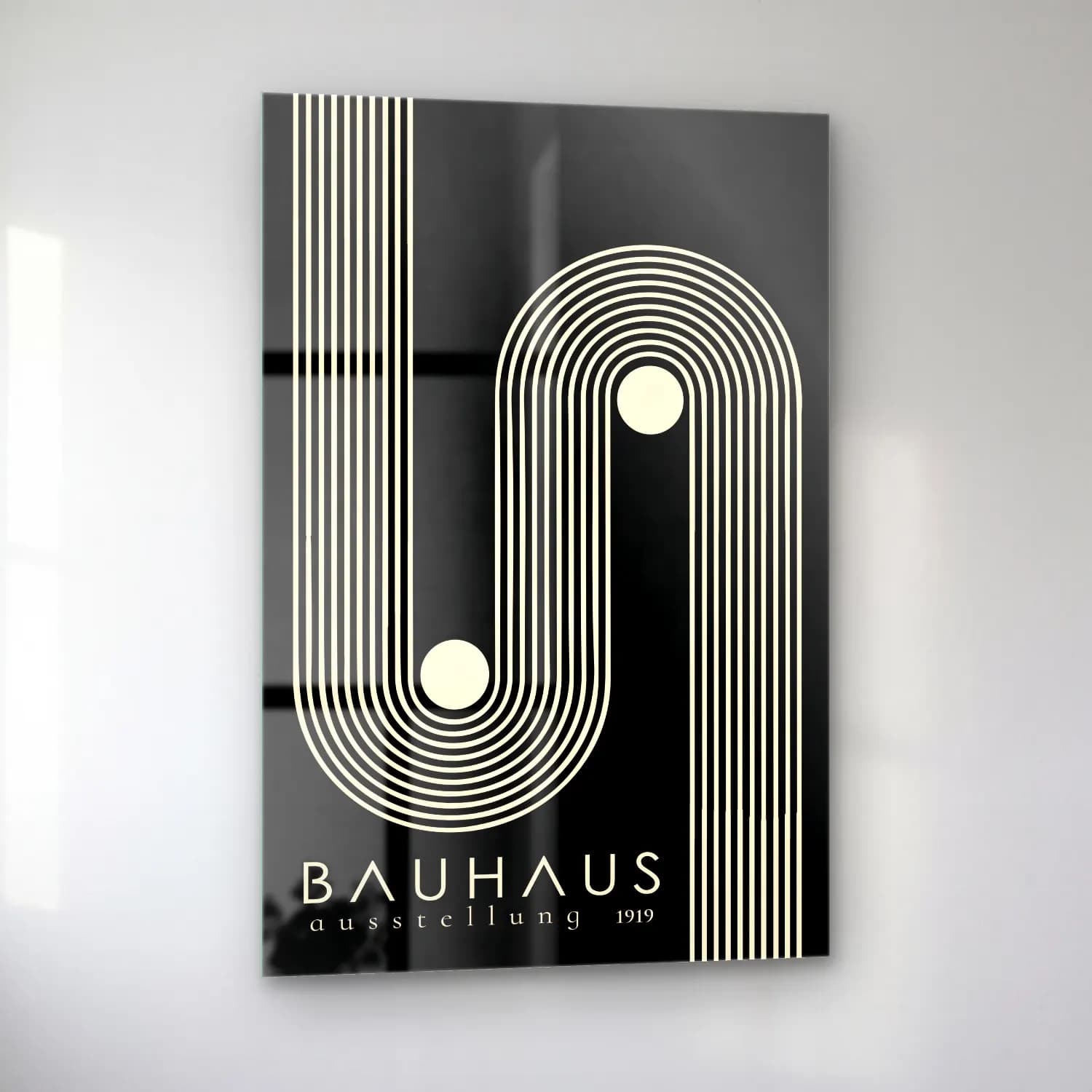 Bauhaus Soyut Kemer No. 20 cam tablo — sol açıdan görünüm