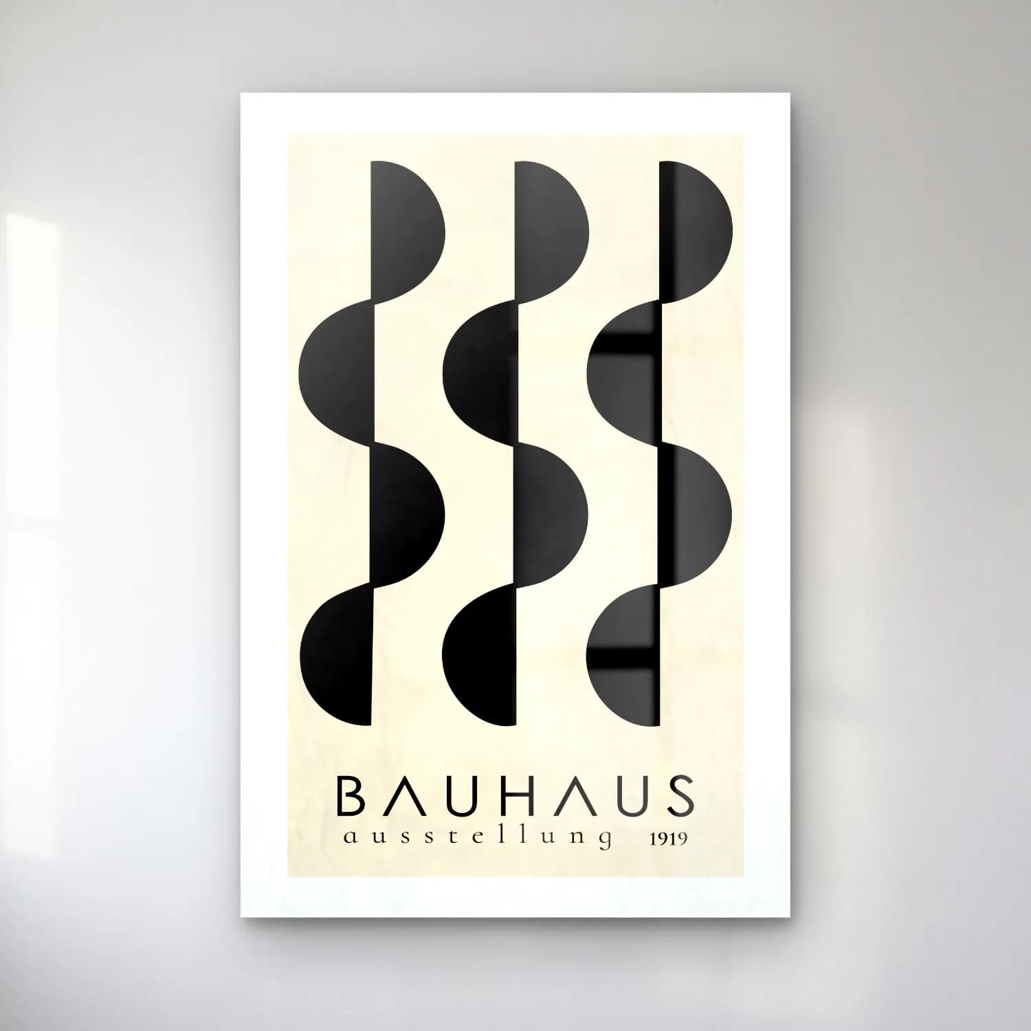 Bauhaus Dalgalı Çizgiler No. 5 cam tablo — Bauhaus Dalgalı Çizgiler No. 5 — bauhaus dalgalı çizgiler