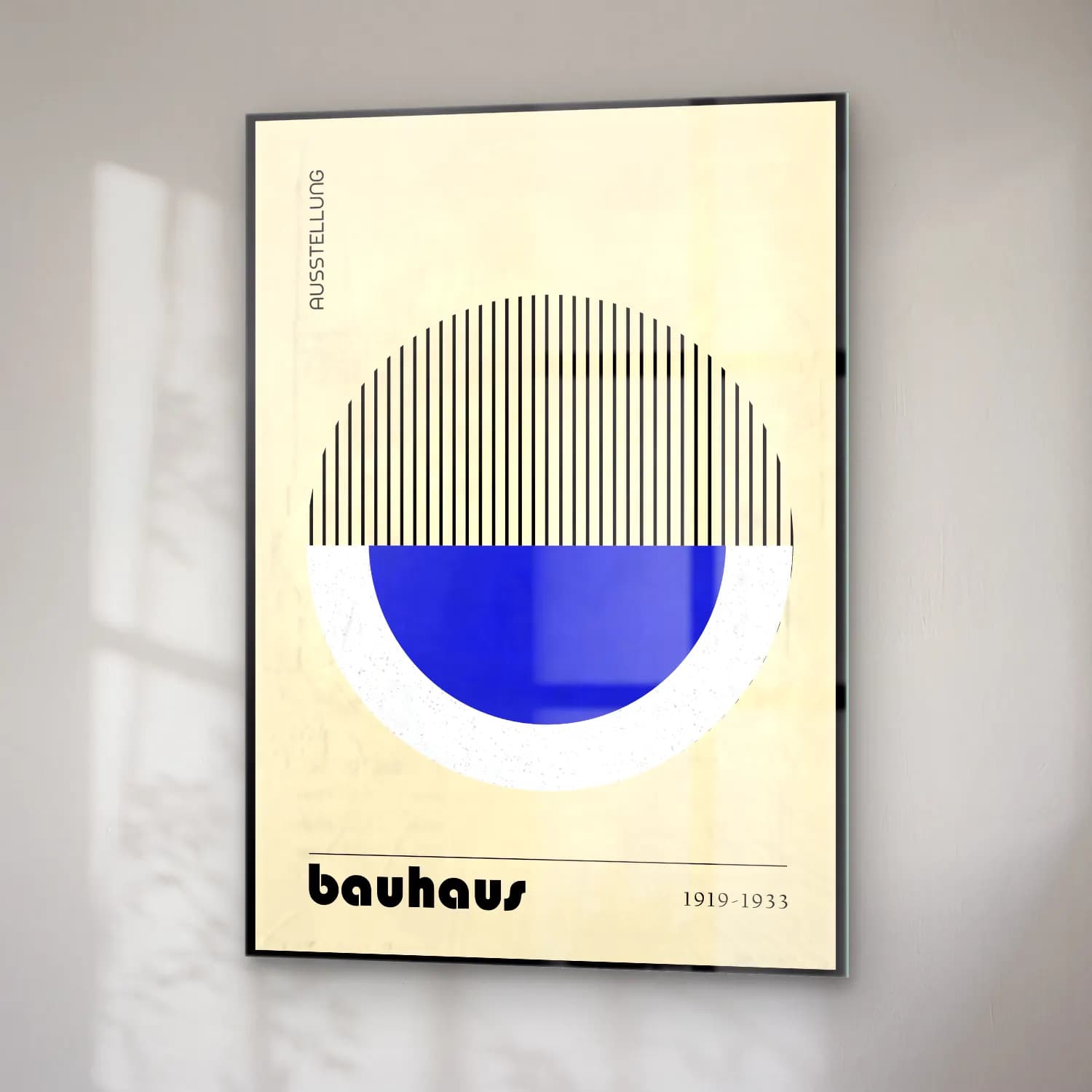 Bauhaus Geometrik Daireler No. 54 cam tablo — sağ açıdan görünüm