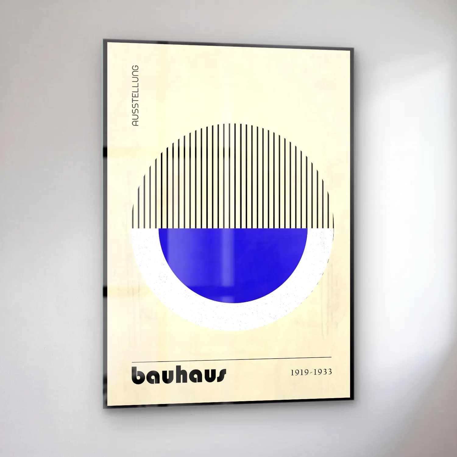 Bauhaus Geometrik Daireler No. 54 cam tablo — sol açıdan görünüm