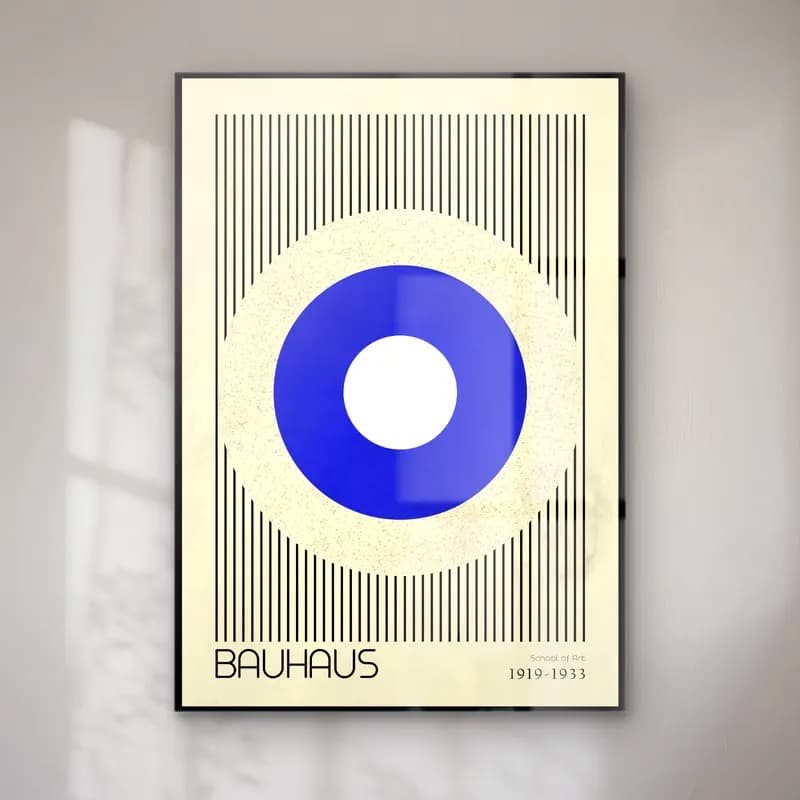 Bauhaus Geometrik Daireler No. 55 cam tablo — Bauhaus Geometrik Daireler No. 55 — bauhaus geometrik daireler