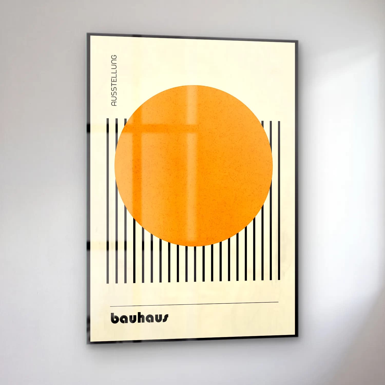 Bauhaus Geometrik Daireler No. 56 cam tablo — sol açıdan görünüm