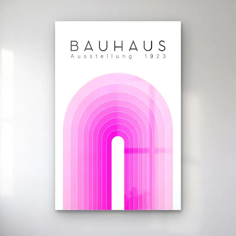 Bauhaus Soyut Kemer – Pembe Tonlar cam tablo — Bauhaus Soyut Kemer – Pembe Tonlar — bauhaus soyut kemer