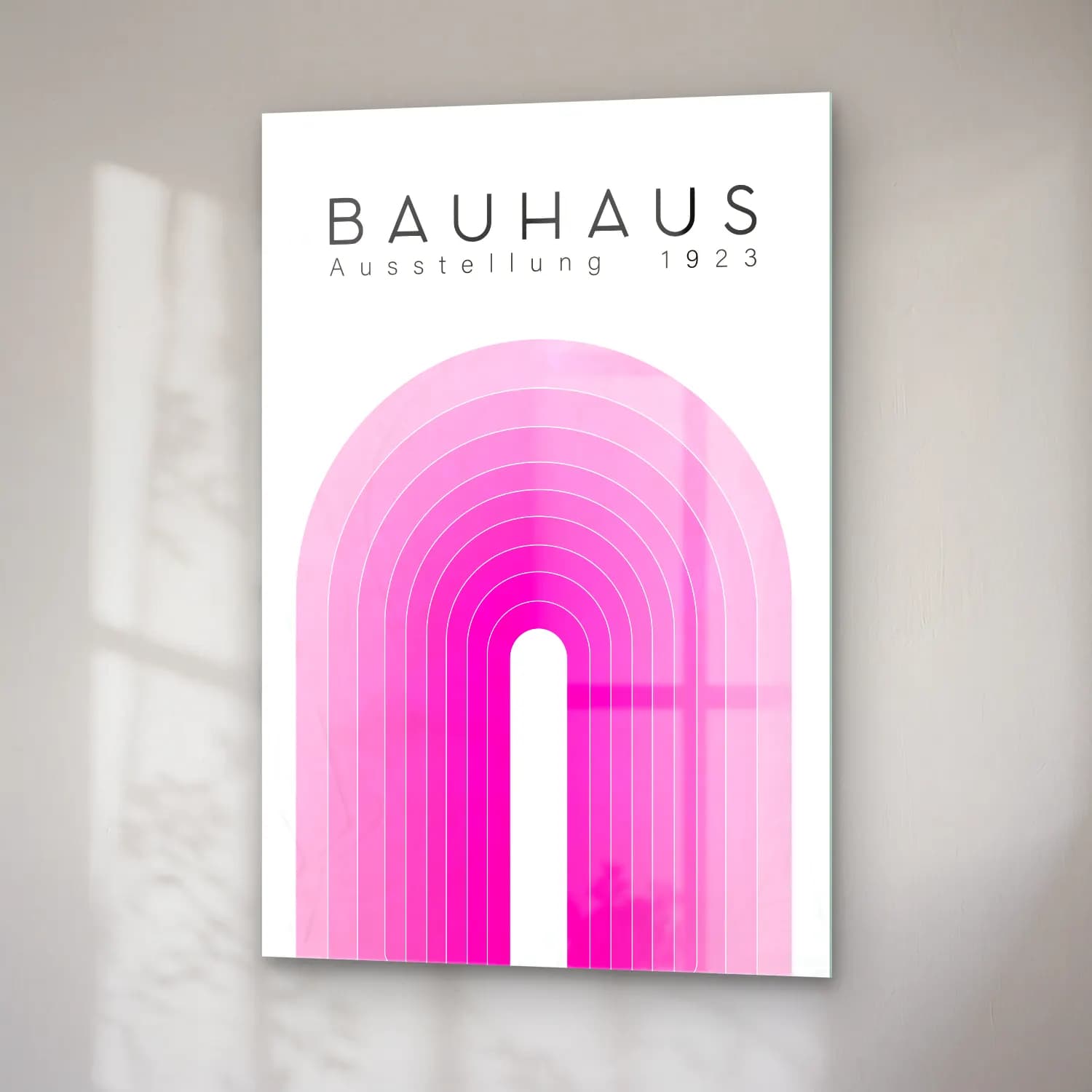 Bauhaus Soyut Kemer – Pembe Tonlar cam tablo — sağ açıdan görünüm