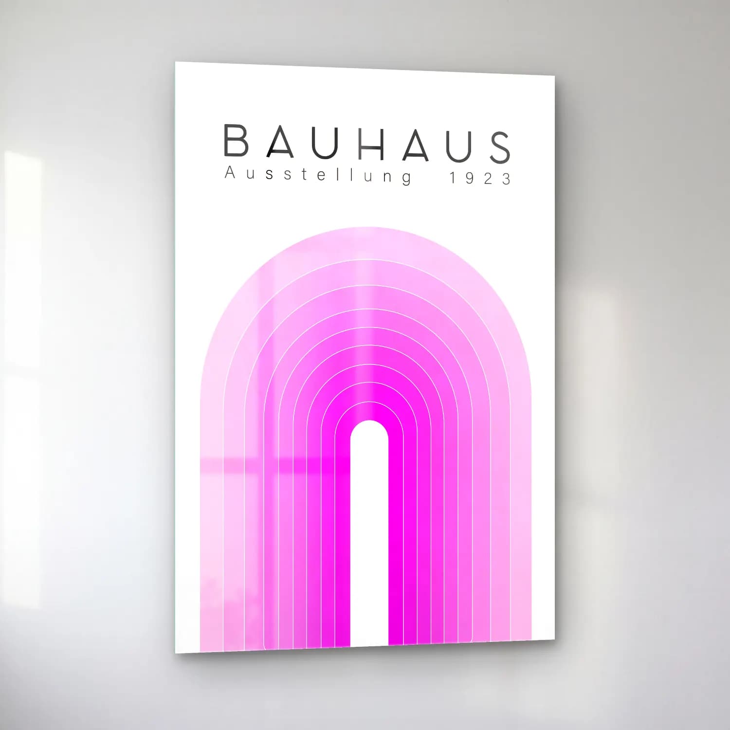 Bauhaus Soyut Kemer – Pembe Tonlar cam tablo — sol açıdan görünüm