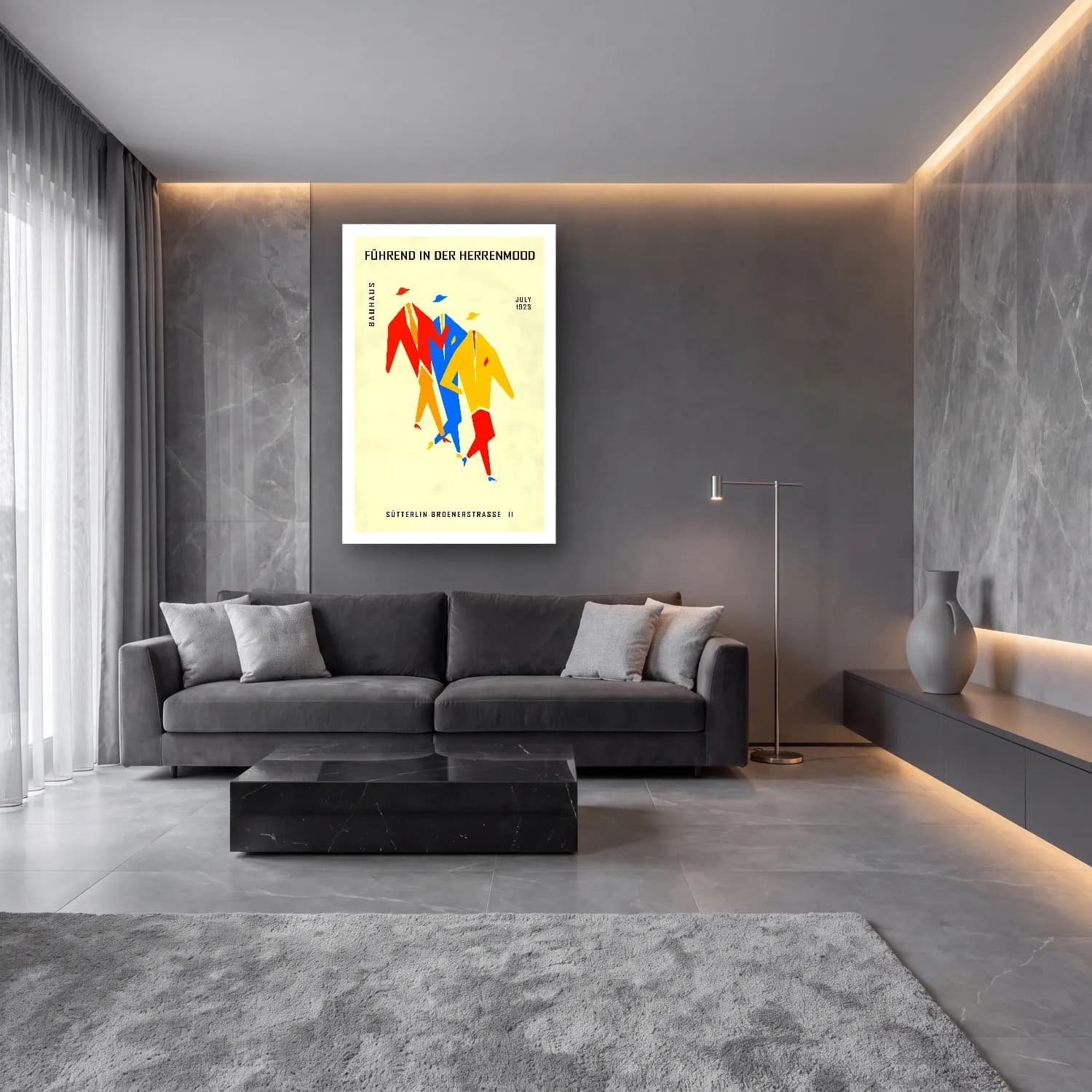 Bauhaus Dansçılar cam tablo — lüks salon duvarında