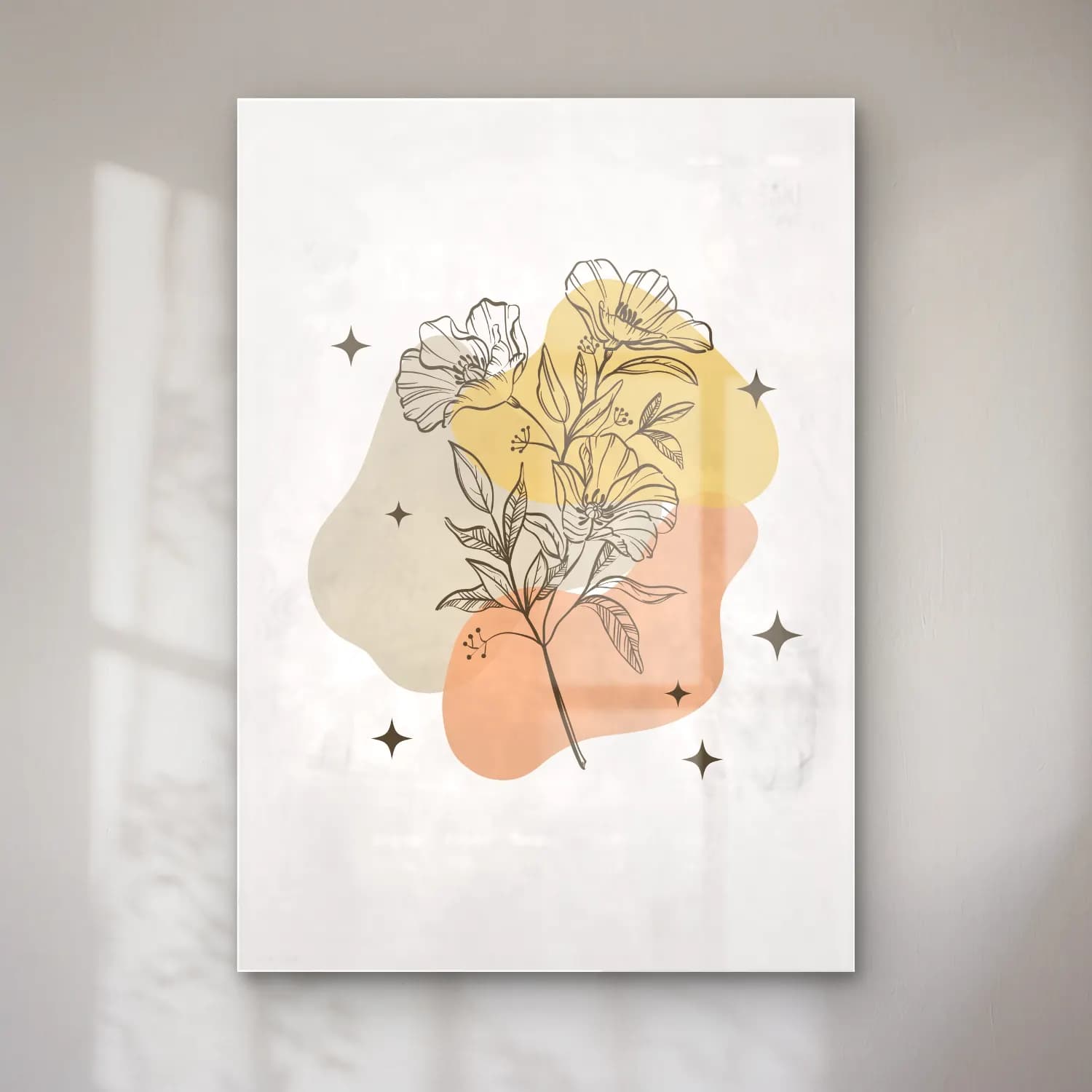 Botanik İllüstrasyon Çiçek Deseni cam tablo — Botanik İllüstrasyon Çiçek Deseni — botanik i̇llüstrasyon çiçek deseni