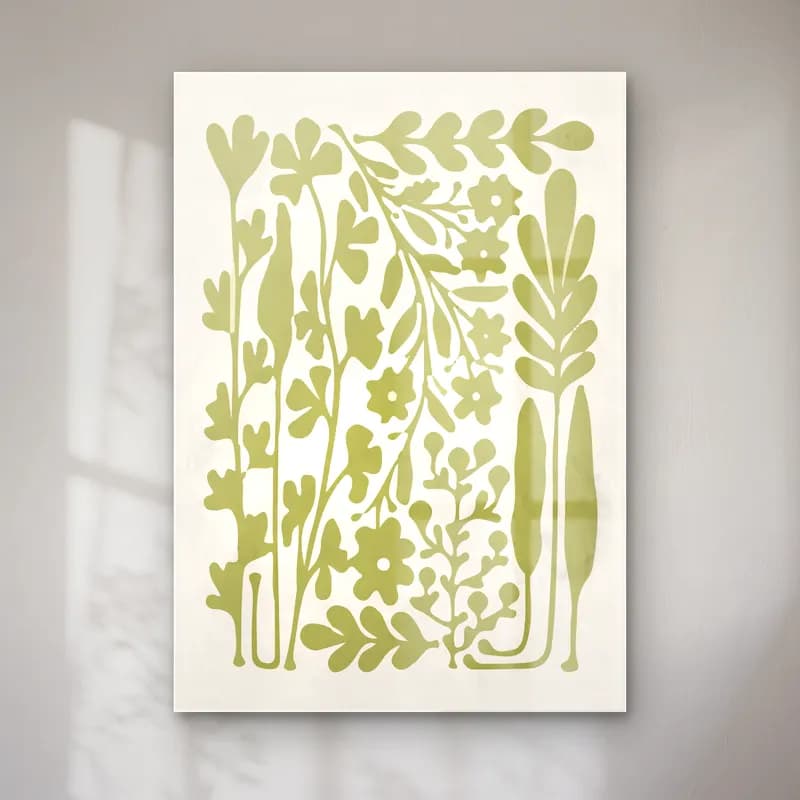 Boho Çiçek Deseni – Bej Tonlar cam tablo — Boho Çiçek Deseni – Bej Tonlar — boho çiçek deseni
