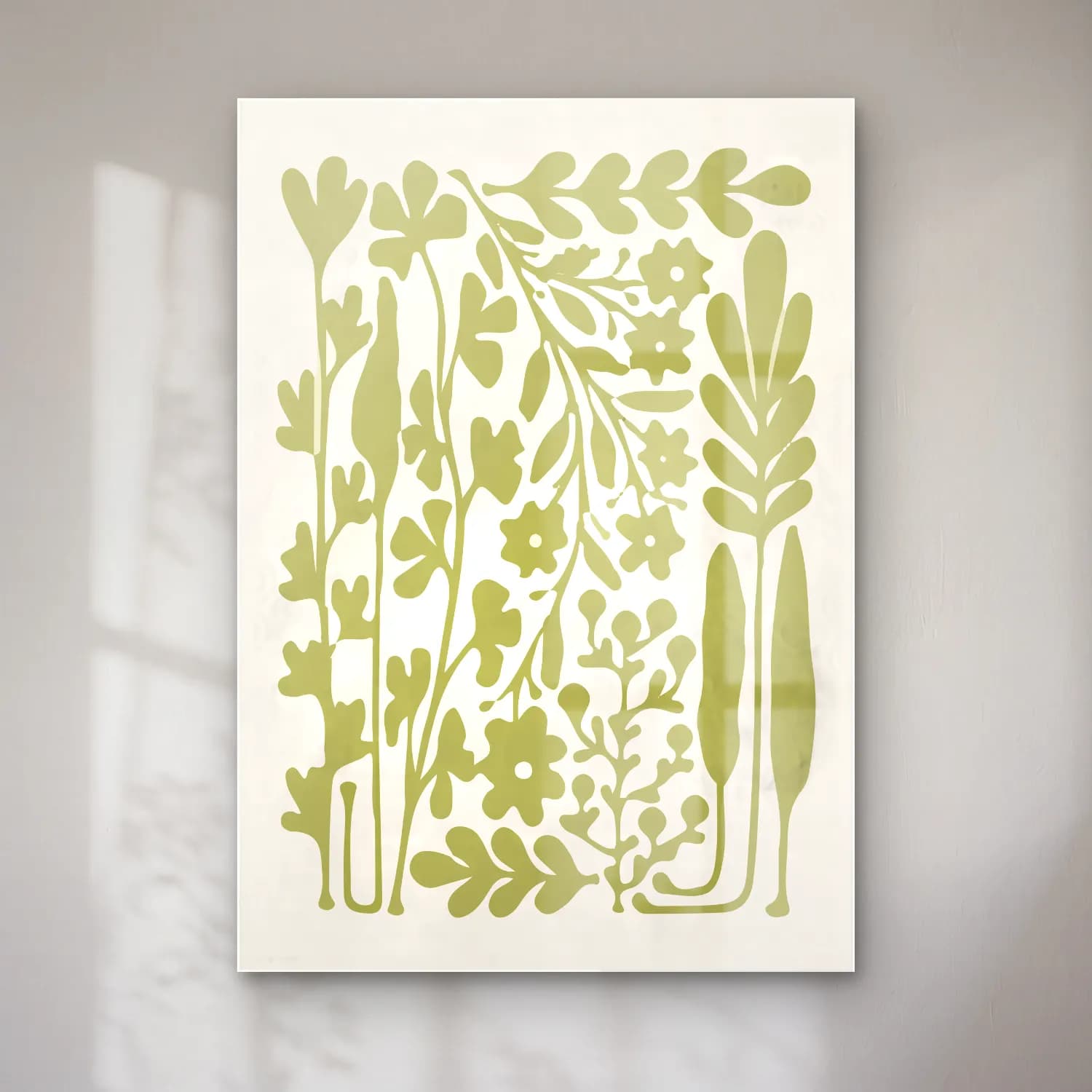 Boho Çiçek Deseni – Bej Tonlar cam tablo — Boho Çiçek Deseni – Bej Tonlar — boho çiçek deseni