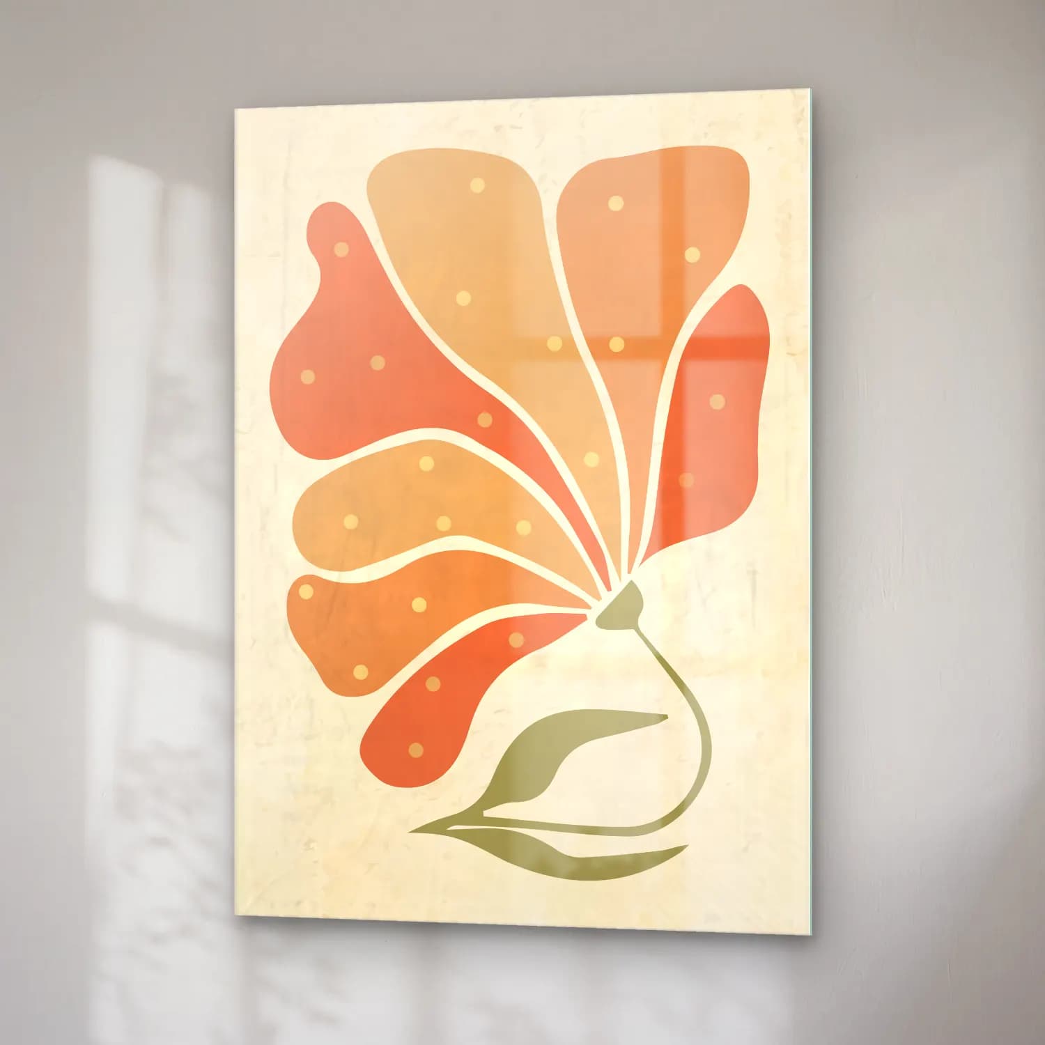 Boho Çiçek Deseni No. 5 cam tablo — sağ açıdan görünüm