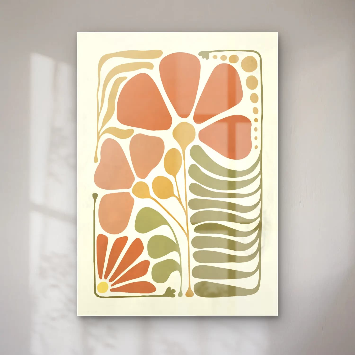 Boho Çiçek Deseni No. 6 cam tablo — Boho Çiçek Deseni No. 6 — boho çiçek deseni