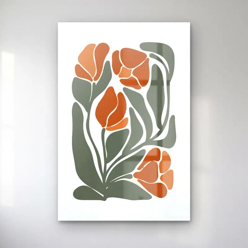Boho Çiçek Deseni No. 8 cam tablo — Boho Çiçek Deseni No. 8 — boho çiçek deseni