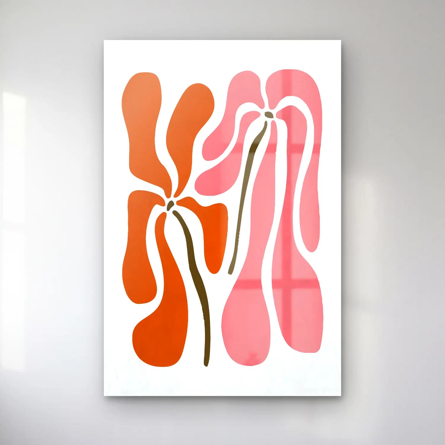 Boho Çiçek Deseni – Pembe Tonlar cam tablo — Boho Çiçek Deseni – Pembe Tonlar — boho çiçek deseni