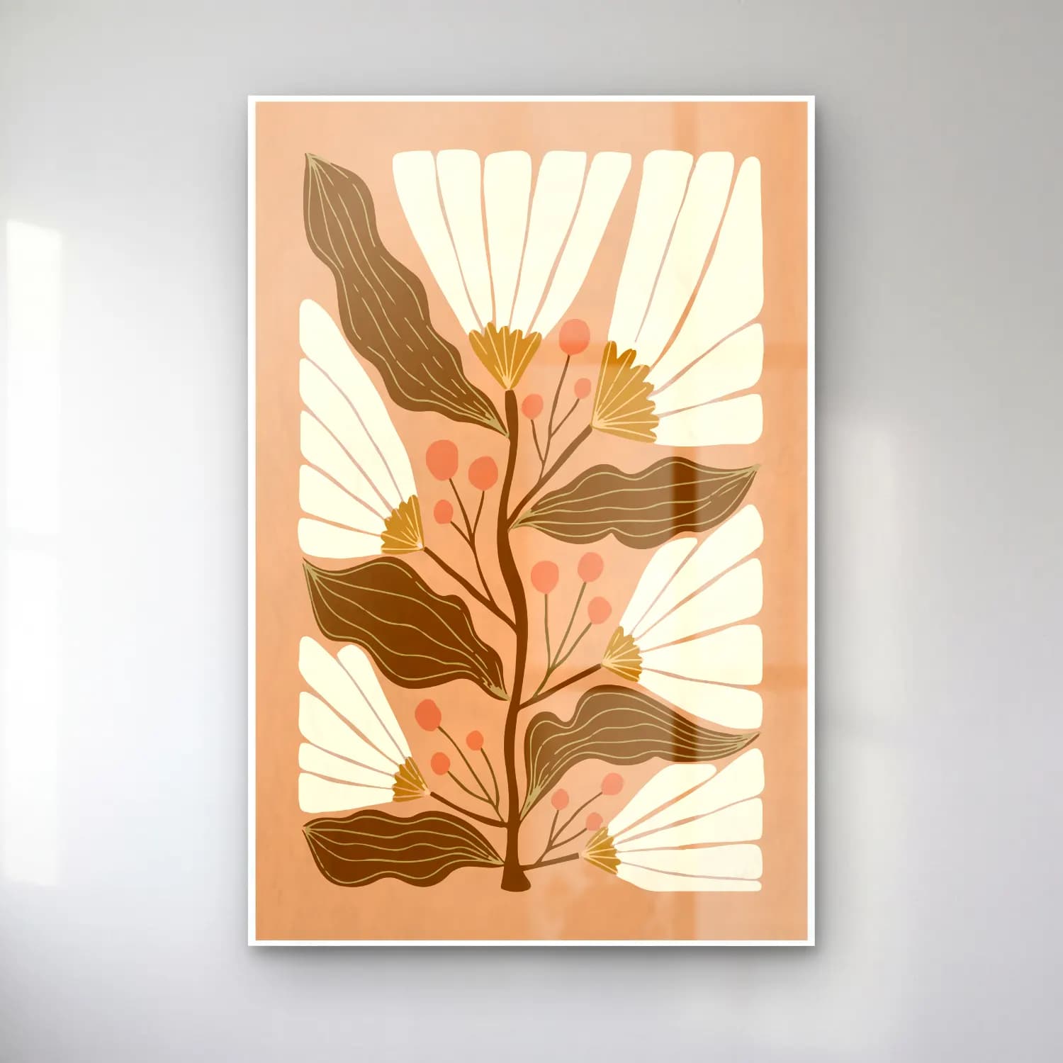Boho Çiçek Deseni No. 10 cam tablo — Boho Çiçek Deseni No. 10 — boho çiçek deseni