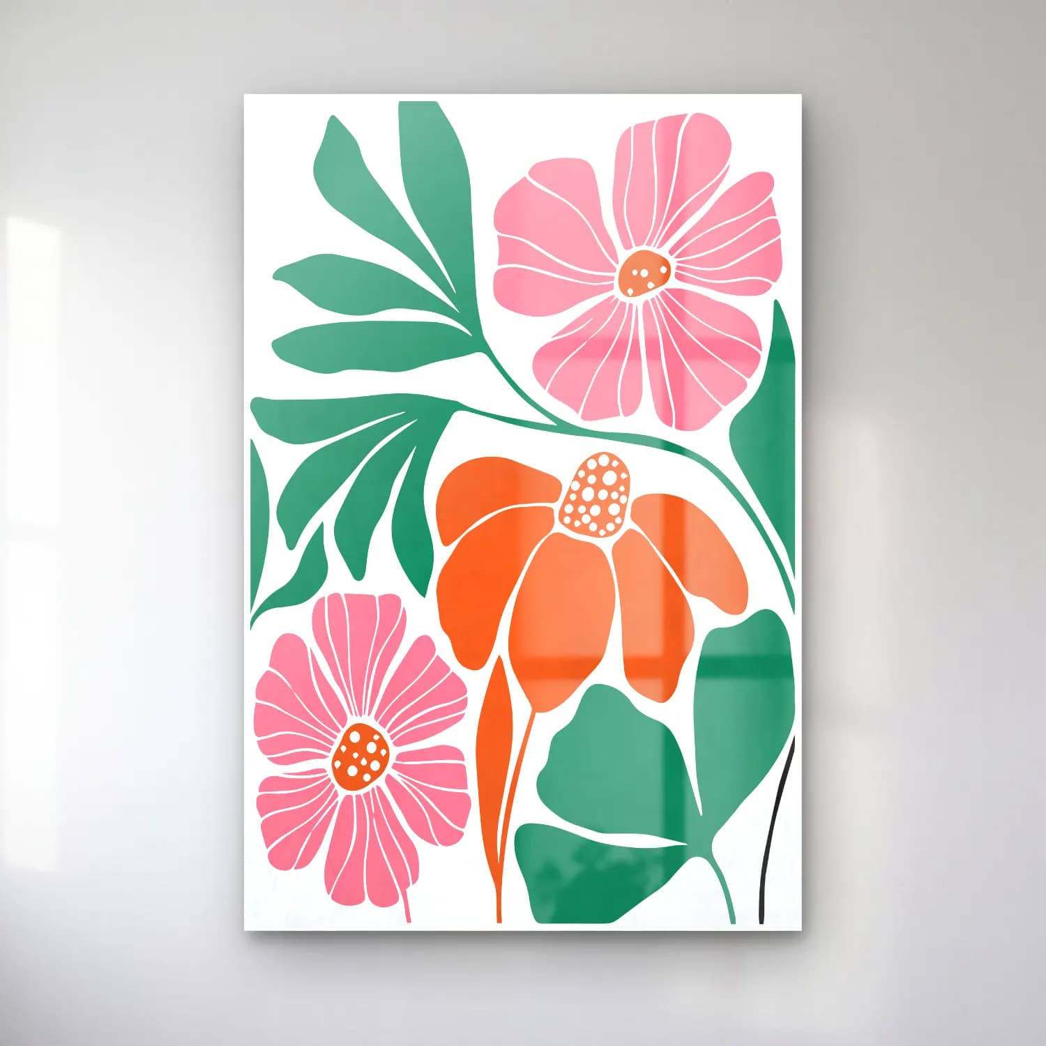 Boho Çiçek Deseni No. 14 cam tablo — Boho Çiçek Deseni No. 14 — boho çiçek deseni