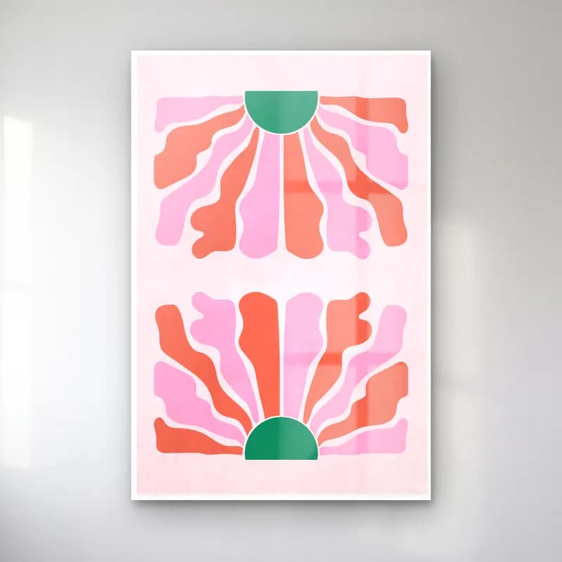 Boho Çiçek Deseni No. 15 cam tablo — Boho Çiçek Deseni No. 15 — boho çiçek deseni