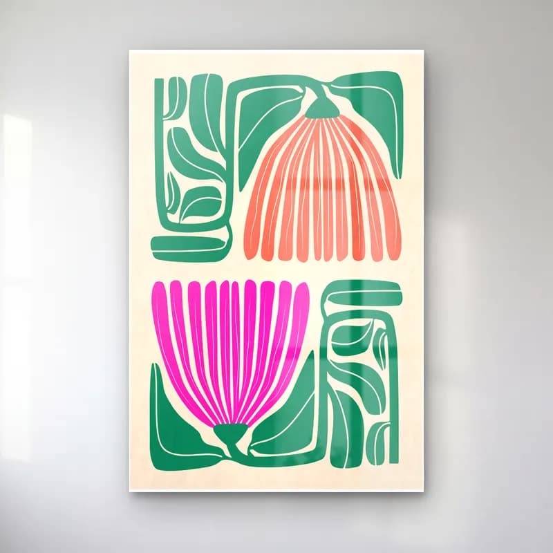 Boho Çiçek Deseni No. 16 cam tablo — Boho Çiçek Deseni No. 16 — boho çiçek deseni