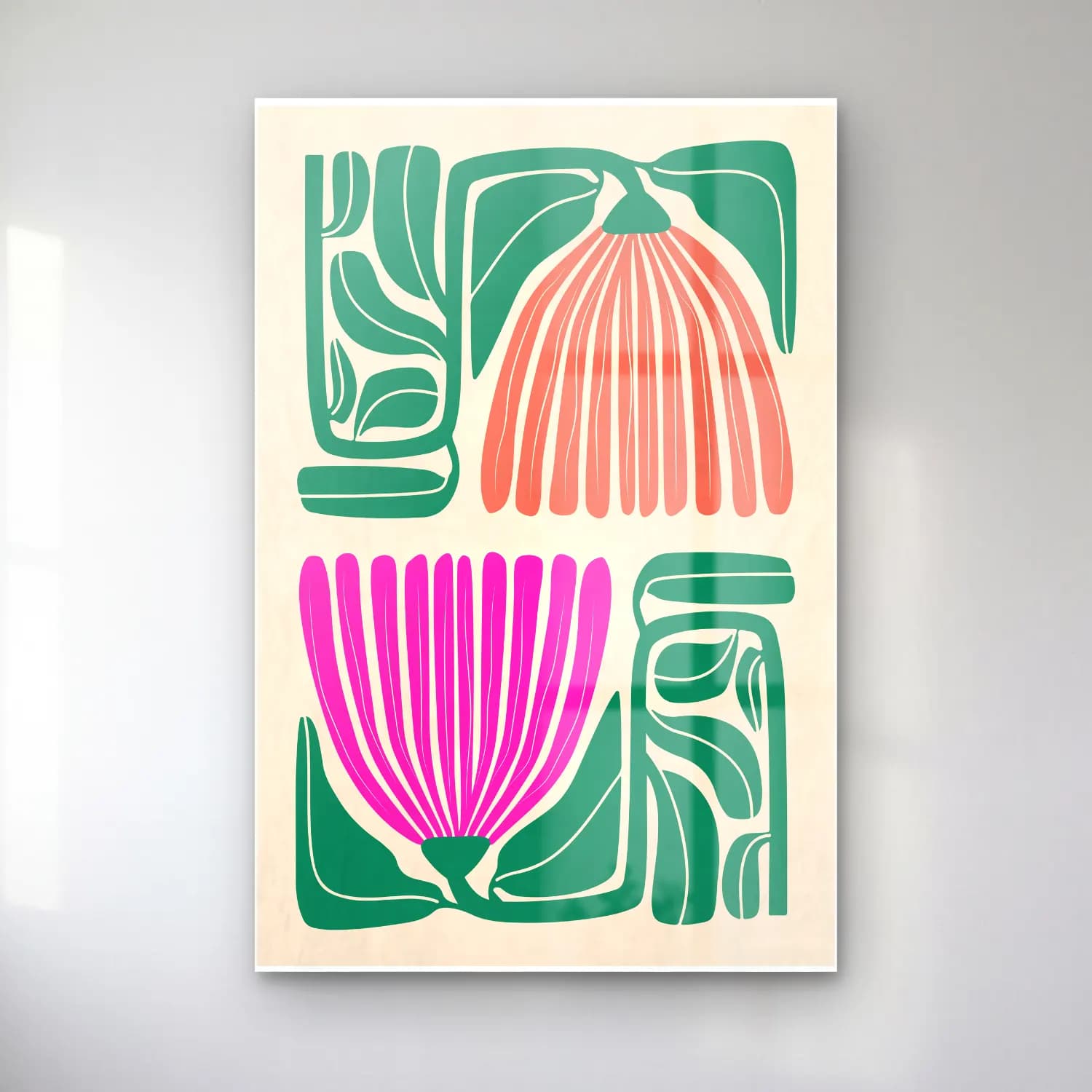 Boho Çiçek Deseni No. 16 cam tablo — Boho Çiçek Deseni No. 16 — boho çiçek deseni