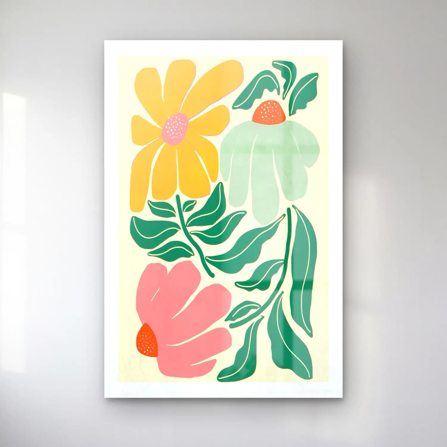 Pastel Çiçek Deseni – Pastel Tonlar cam tablo — Pastel Çiçek Deseni – Pastel Tonlar — pastel çiçek deseni
