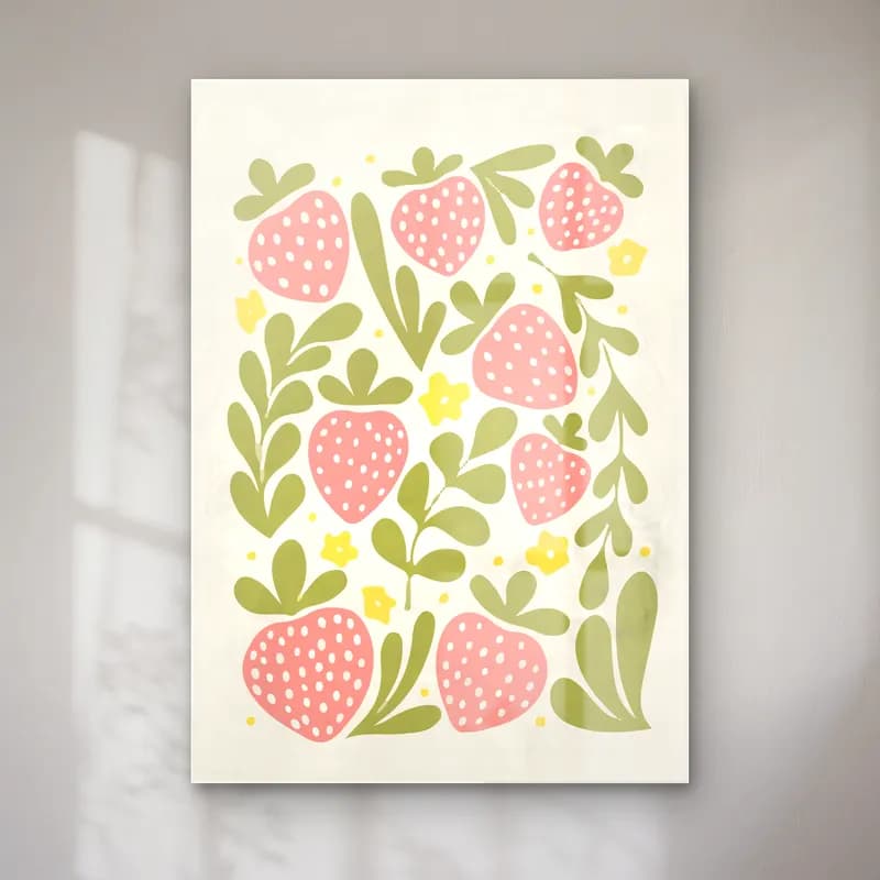 Pastel Çilekler cam tablo — Pastel Çilekler — pastel çilekler