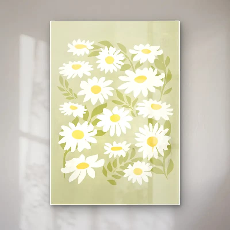Pastel Papatyalar No. 4 cam tablo — Pastel Papatyalar No. 4 — pastel papatyalar