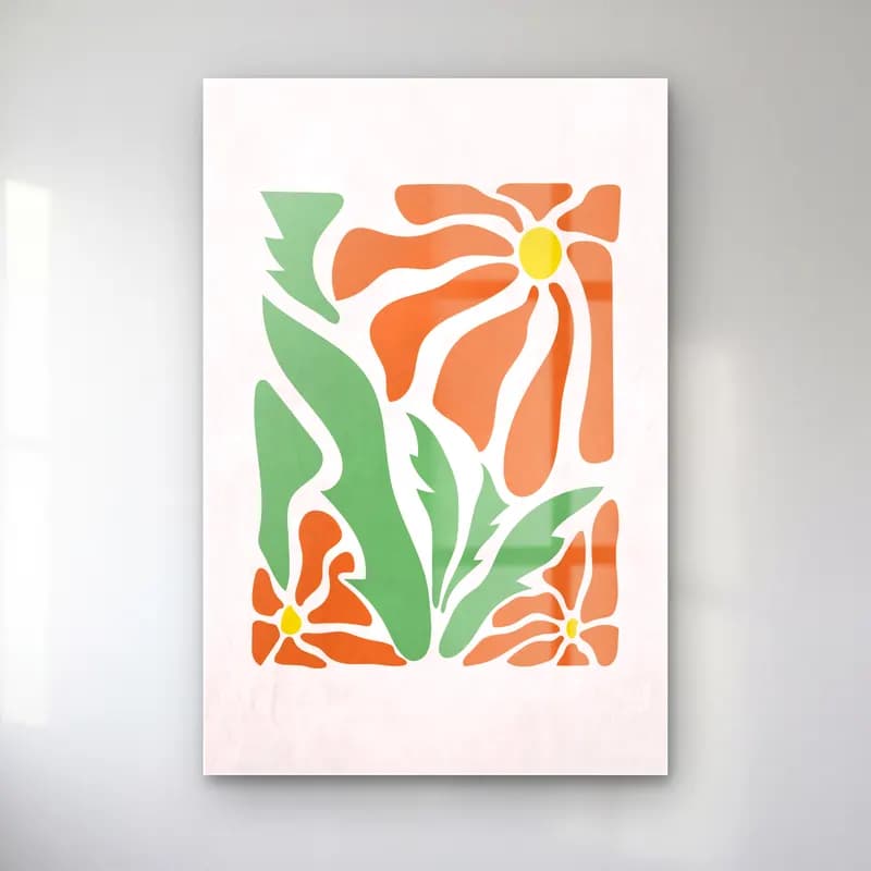 Pastel Çiçek Deseni No. 8 cam tablo — Pastel Çiçek Deseni No. 8 — pastel çiçek deseni