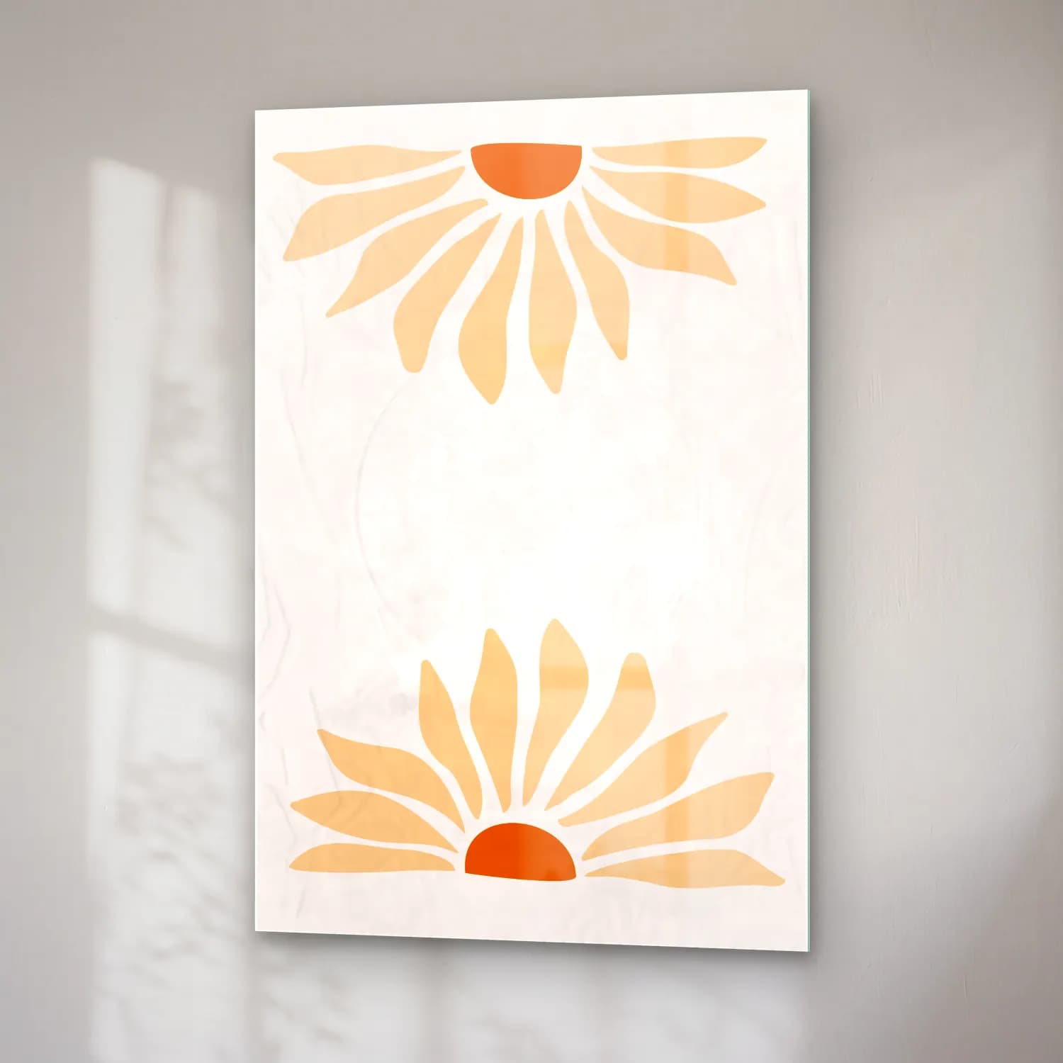 Boho Çiçek Deseni No. 19 cam tablo — sağ açıdan görünüm