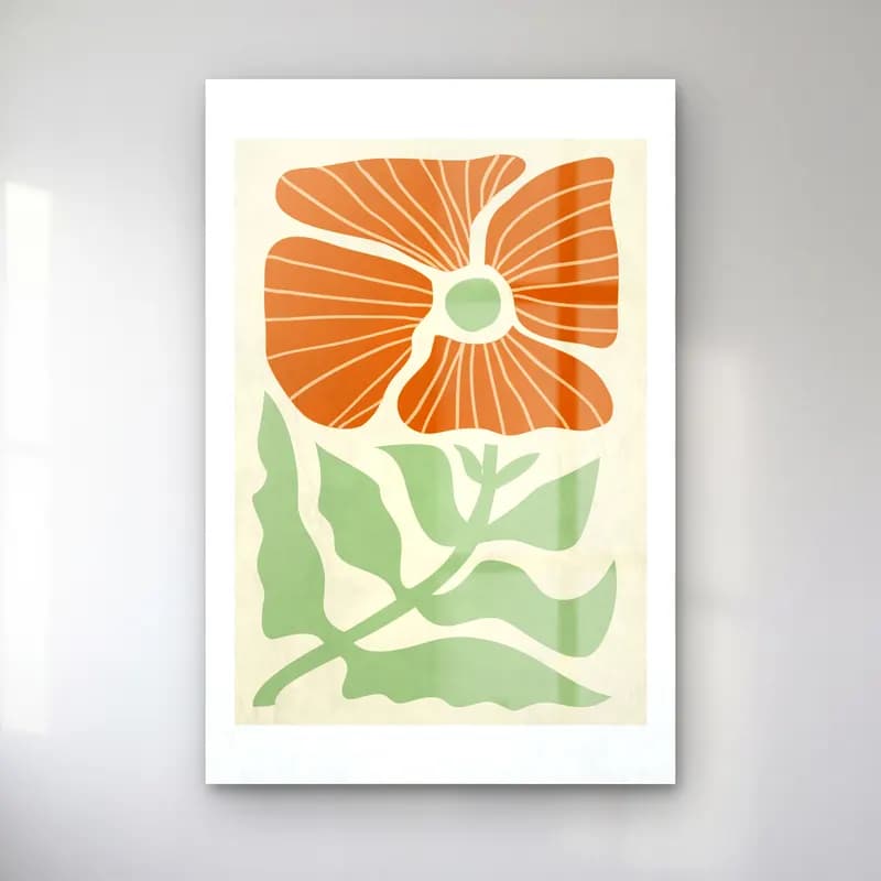Retro Çiçek Deseni No. 18 cam tablo — Retro Çiçek Deseni No. 18 — retro çiçek deseni