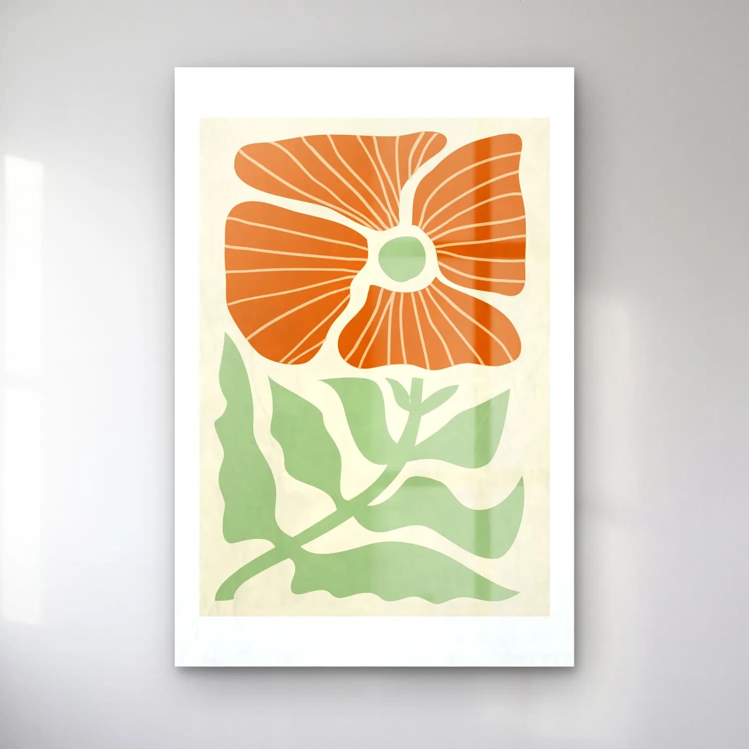 Retro Çiçek Deseni No. 18 cam tablo — Retro Çiçek Deseni No. 18 — retro çiçek deseni