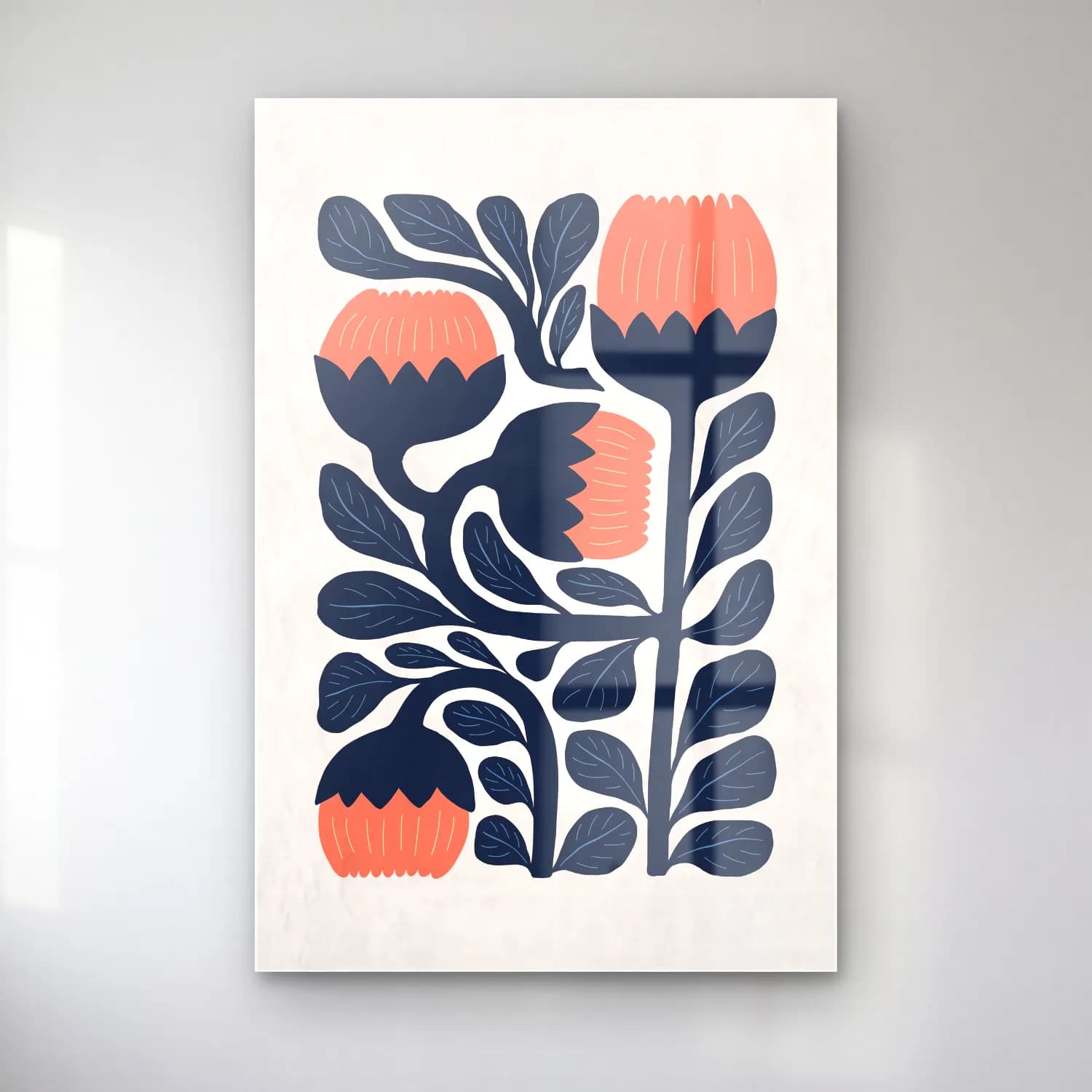 Boho Çiçek Deseni No. 24 cam tablo — Boho Çiçek Deseni No. 24 — boho çiçek deseni