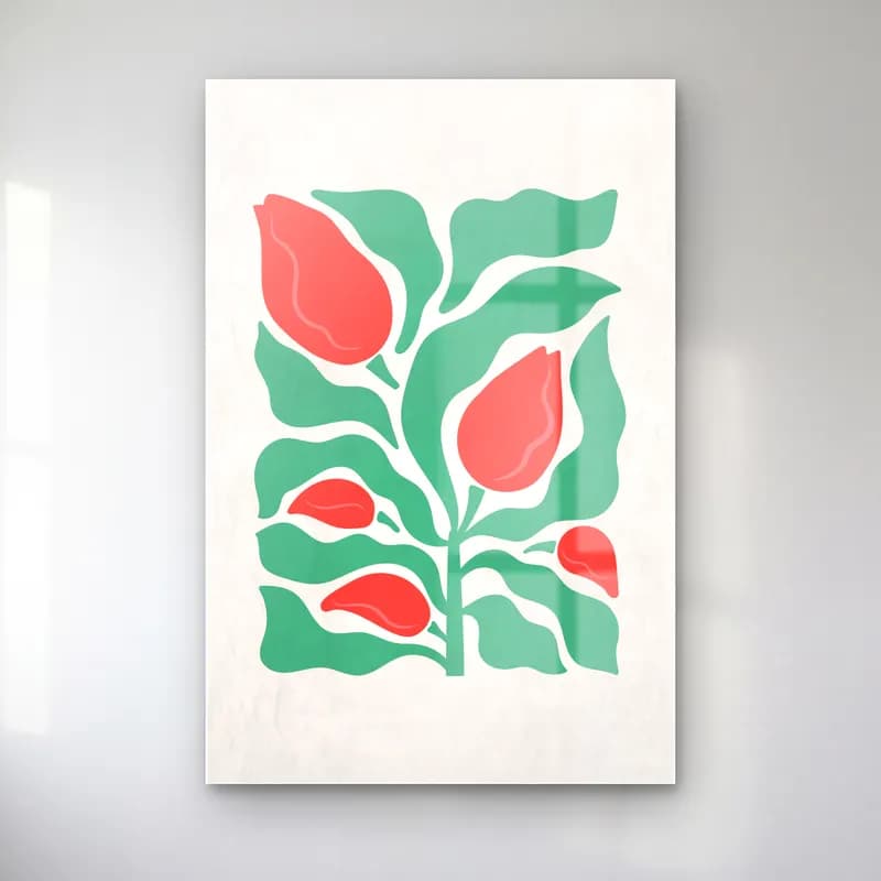 Boho Çiçek Deseni No. 26 cam tablo — Boho Çiçek Deseni No. 26 — boho çiçek deseni